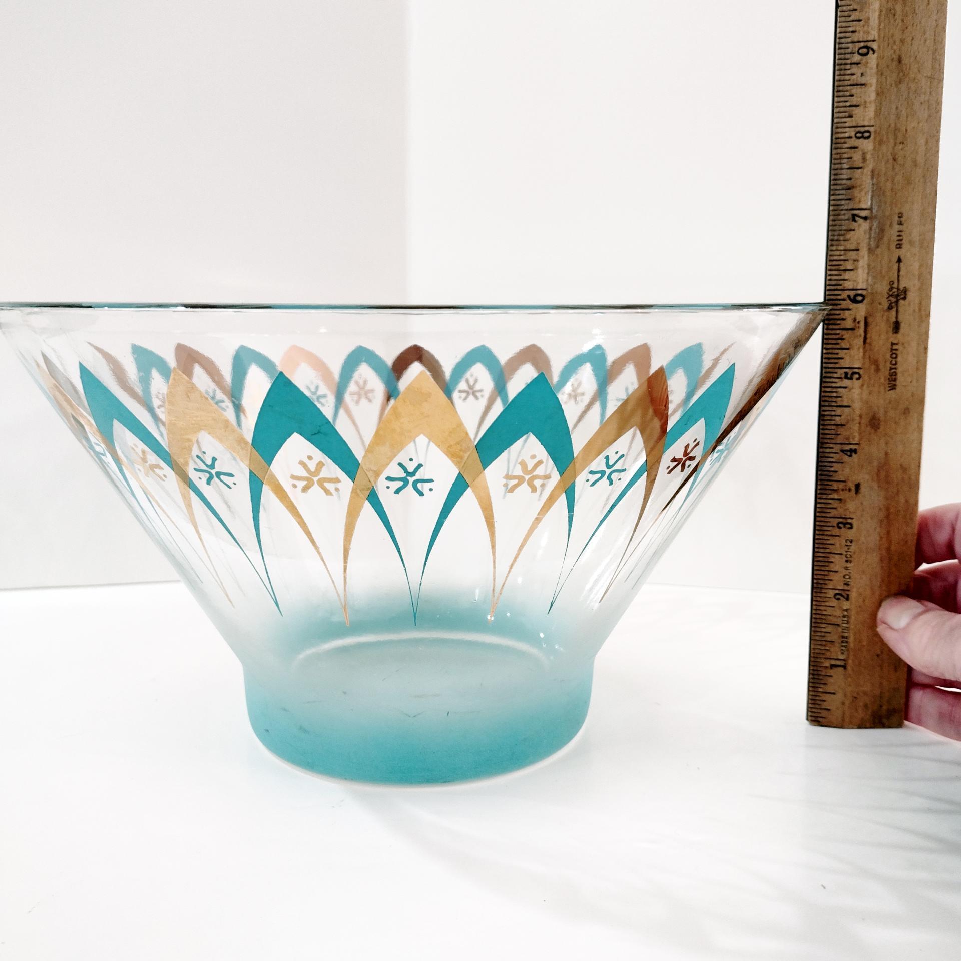 Vintage Anchor Hocking Happy Hour Atomic Boomerang Starburst Chip or Salad Bowl