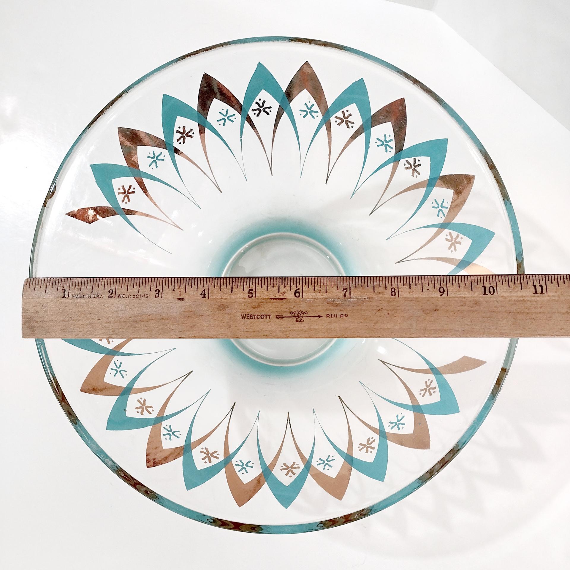 Vintage Anchor Hocking Happy Hour Atomic Boomerang Starburst Chip or Salad Bowl