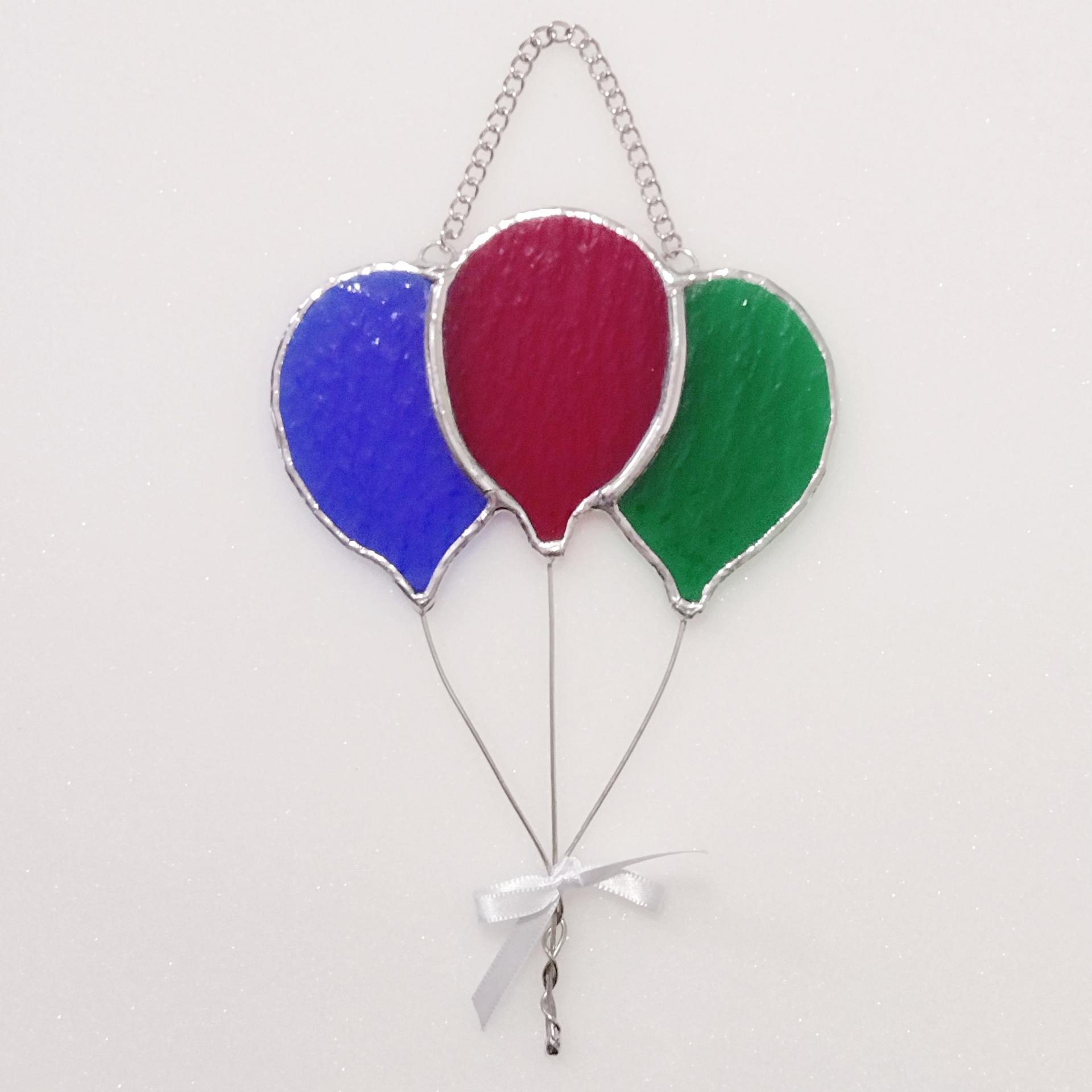 Stained Glass Balloons Suncatcher, Custom Colors Available