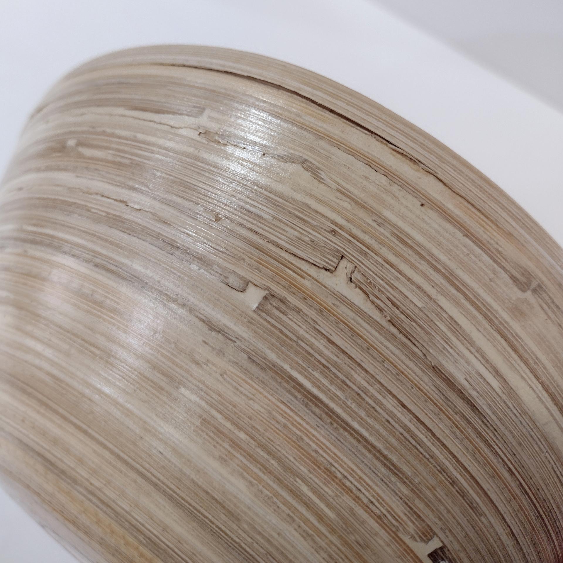 Vintage Bamboo Salad Soup Serving Bowls, Set of Two