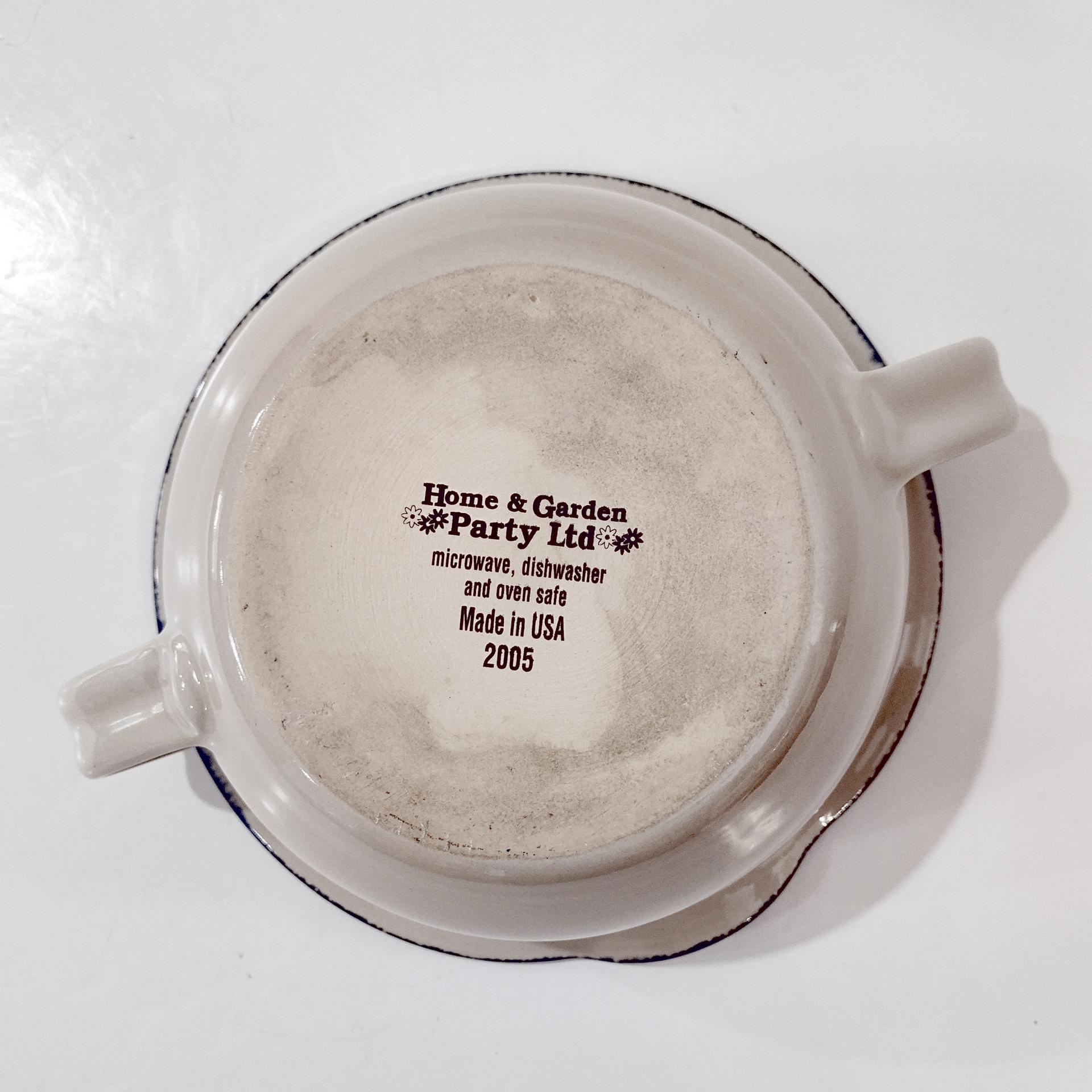 Vintage Home and Garden Party LTD Floral Ceramic Batter Bowl, Stoneware Mixing Bowl with Spout and Handles