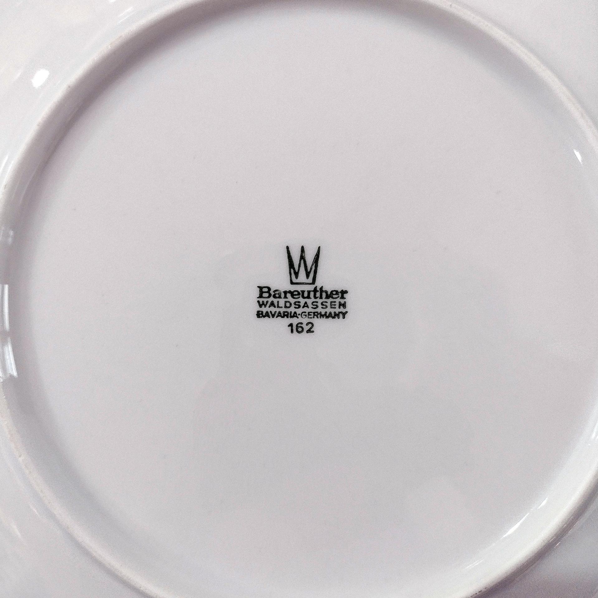 Vintage Bareuther Waldsassen Bavaria Germany Floral Dessert Salad Appetizer Plates, Set of 4, Bavarian Porcelain Flower Plates