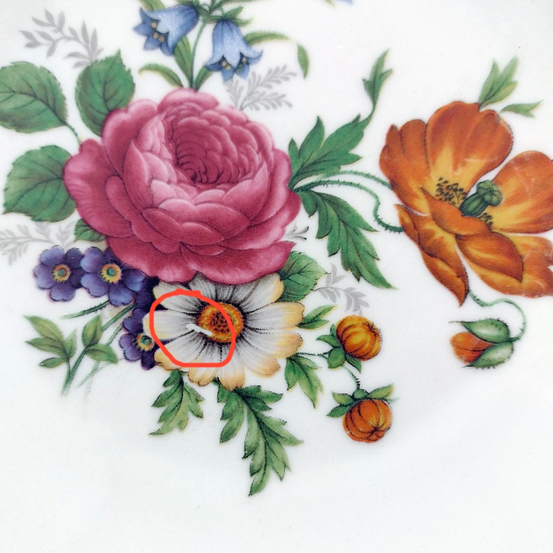 Vintage Bareuther Waldsassen Bavaria Germany Floral Dessert Salad Appetizer Plates, Set of 4, Bavarian Porcelain Flower Plates