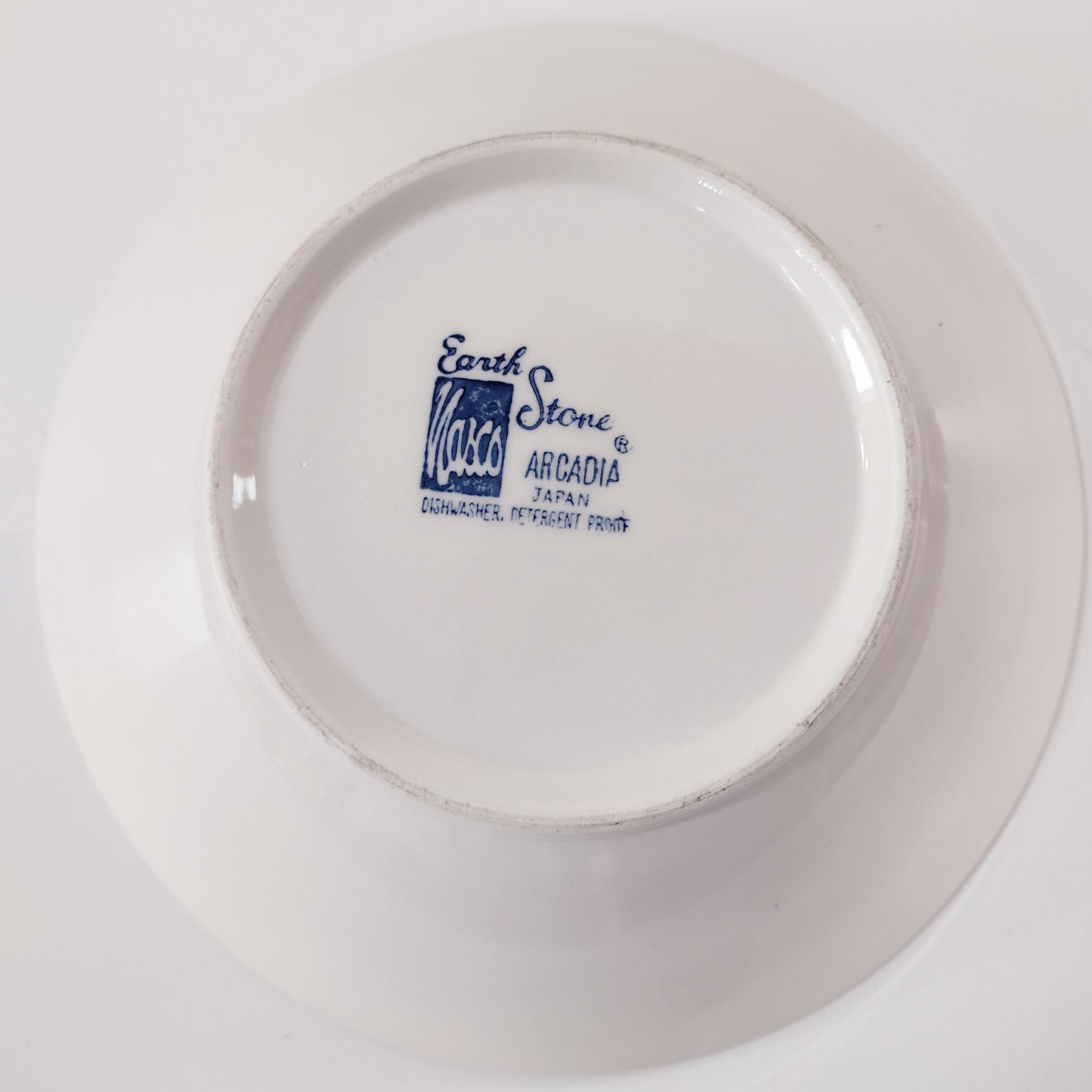 Vintage Blue and Yellow Floral Serving Bowl, Nasco Arcadia Bowl
