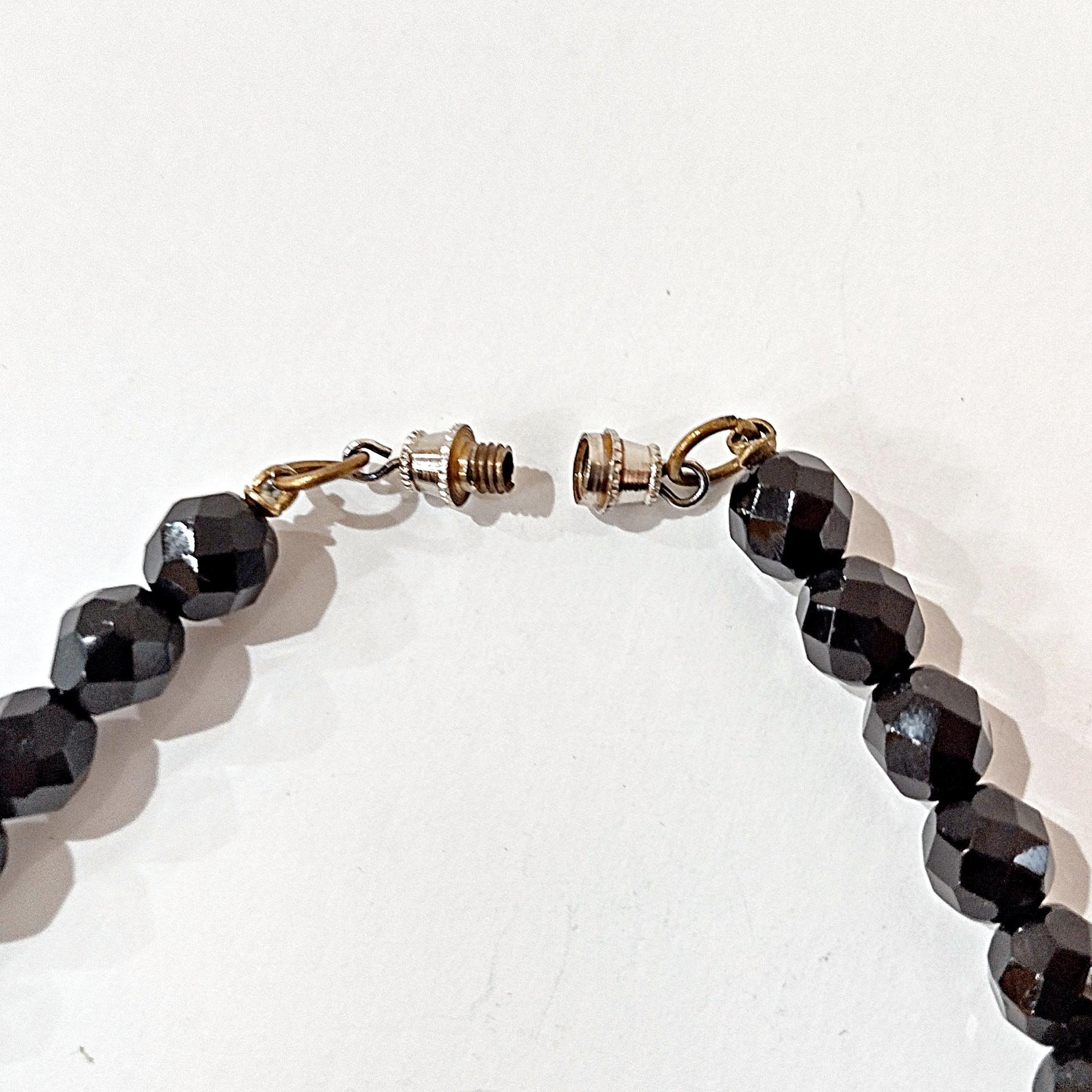Vintage Black and Clear Beaded 18 Inch Necklace