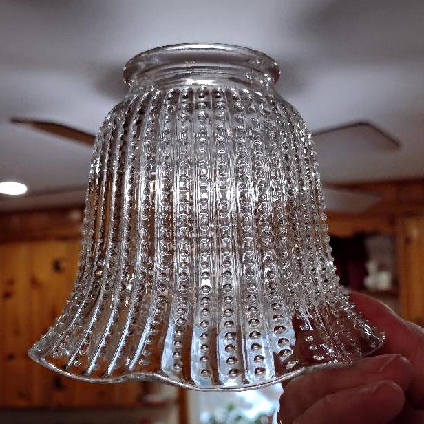 Vintage Beaded Glass Lamp Shade, Replacement Bell Shaped Shade