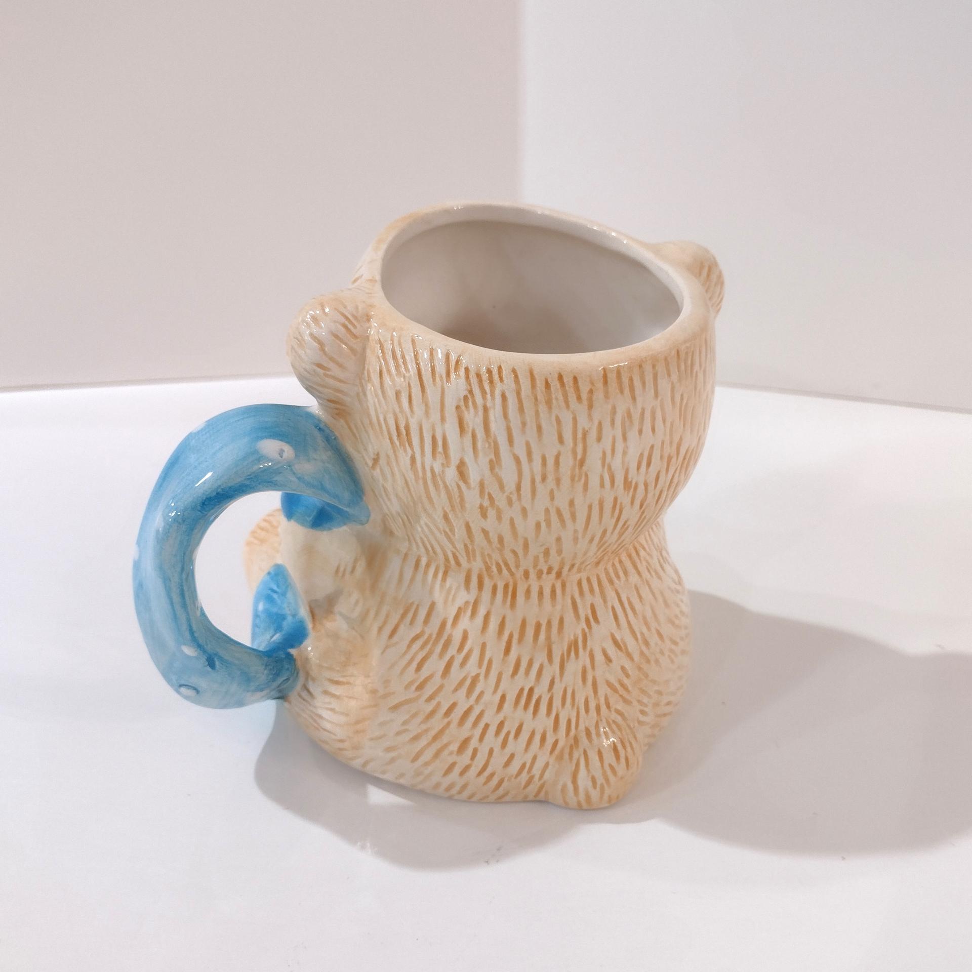 Vintage Tienshan Theodore Bear Figural Coffee Tea Mug, Teddy Bear Ceramic Mug, Planter Pot, Childs Room Nursery Decor