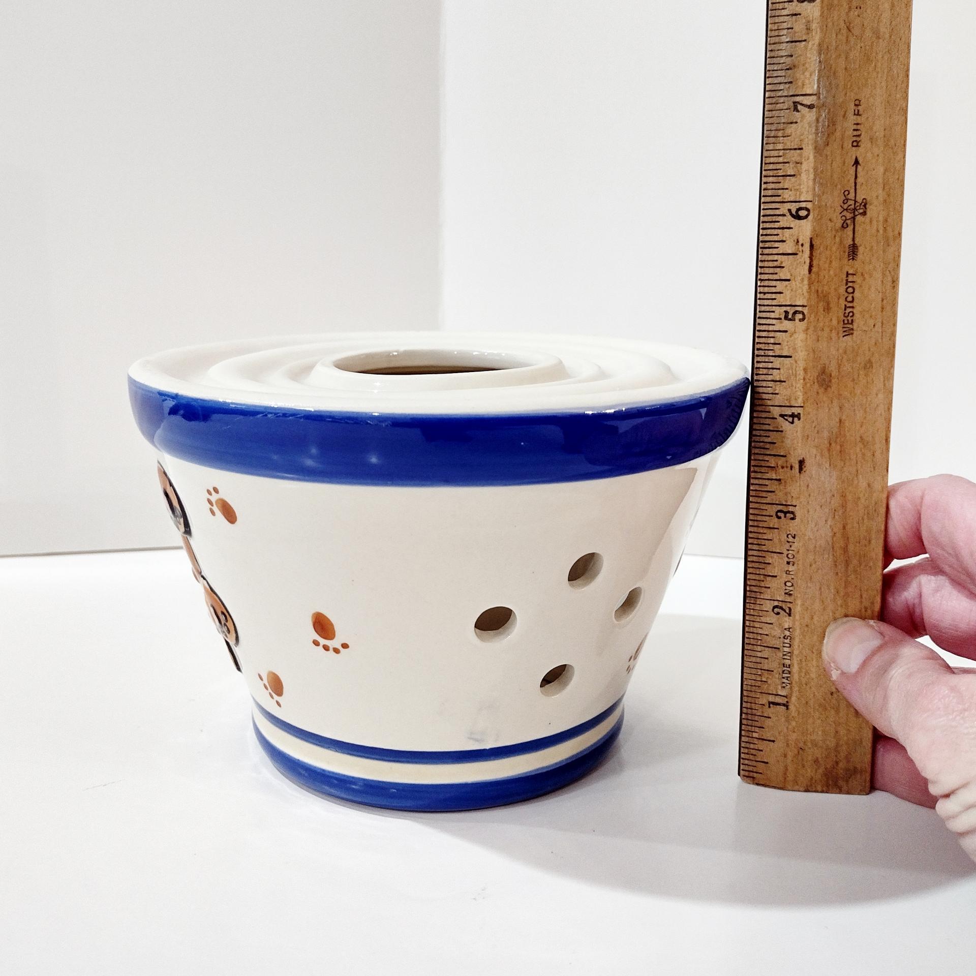 Vintage Jar Candle Ceramic Shade Jar Topper with Teddy Bear Design, Childs Room Nursery Decor