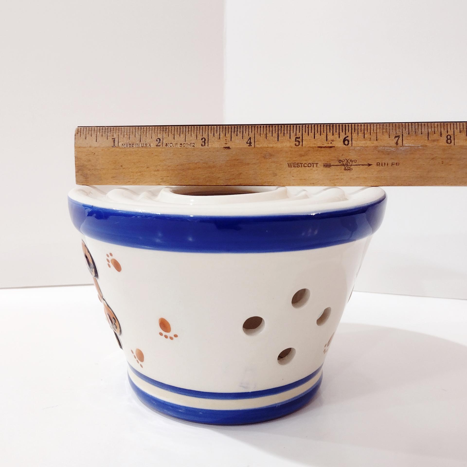 Vintage Jar Candle Ceramic Shade Jar Topper with Teddy Bear Design, Childs Room Nursery Decor