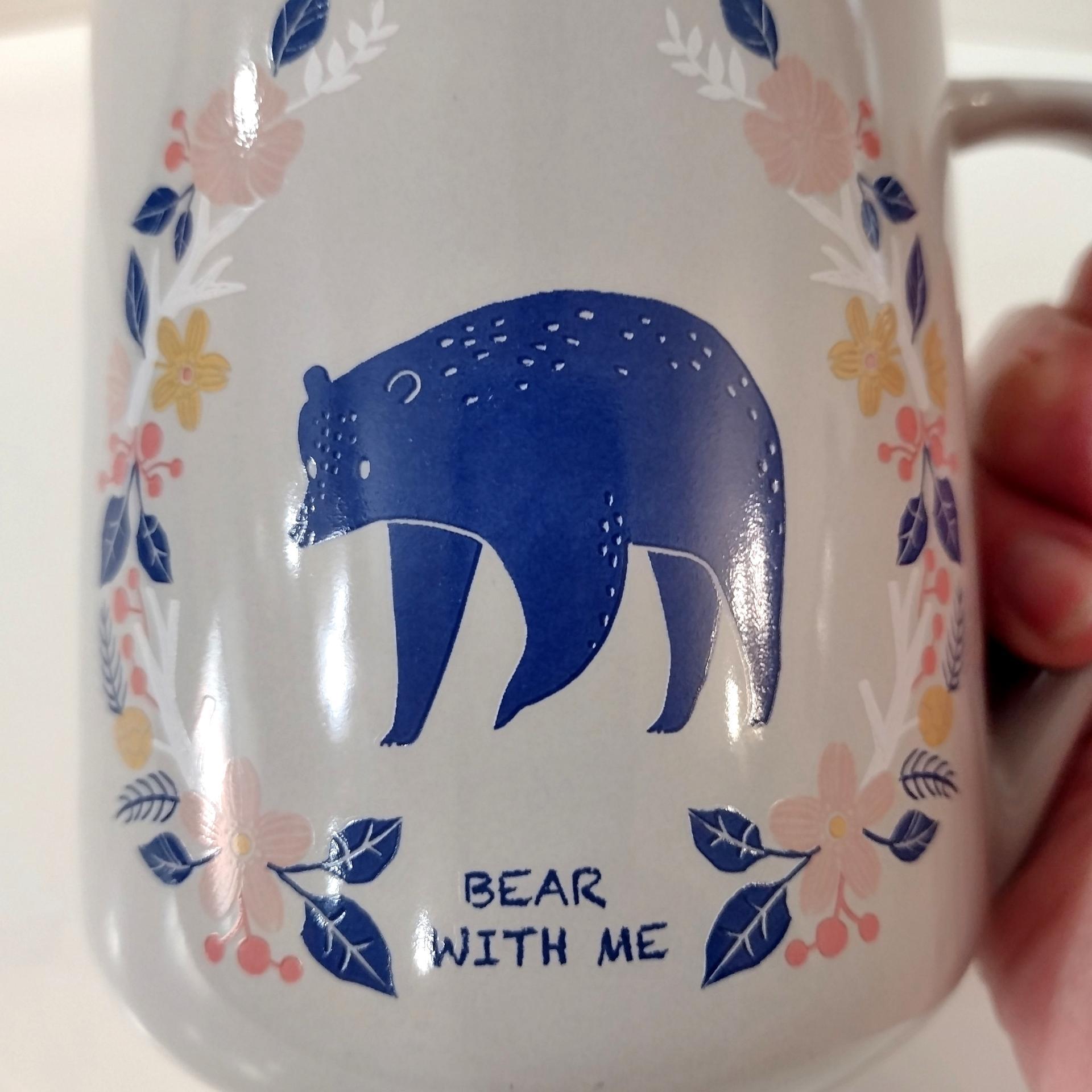 Vintage Bear With Me Ceramic Coffee Tea Mug, Large Oversized Mug