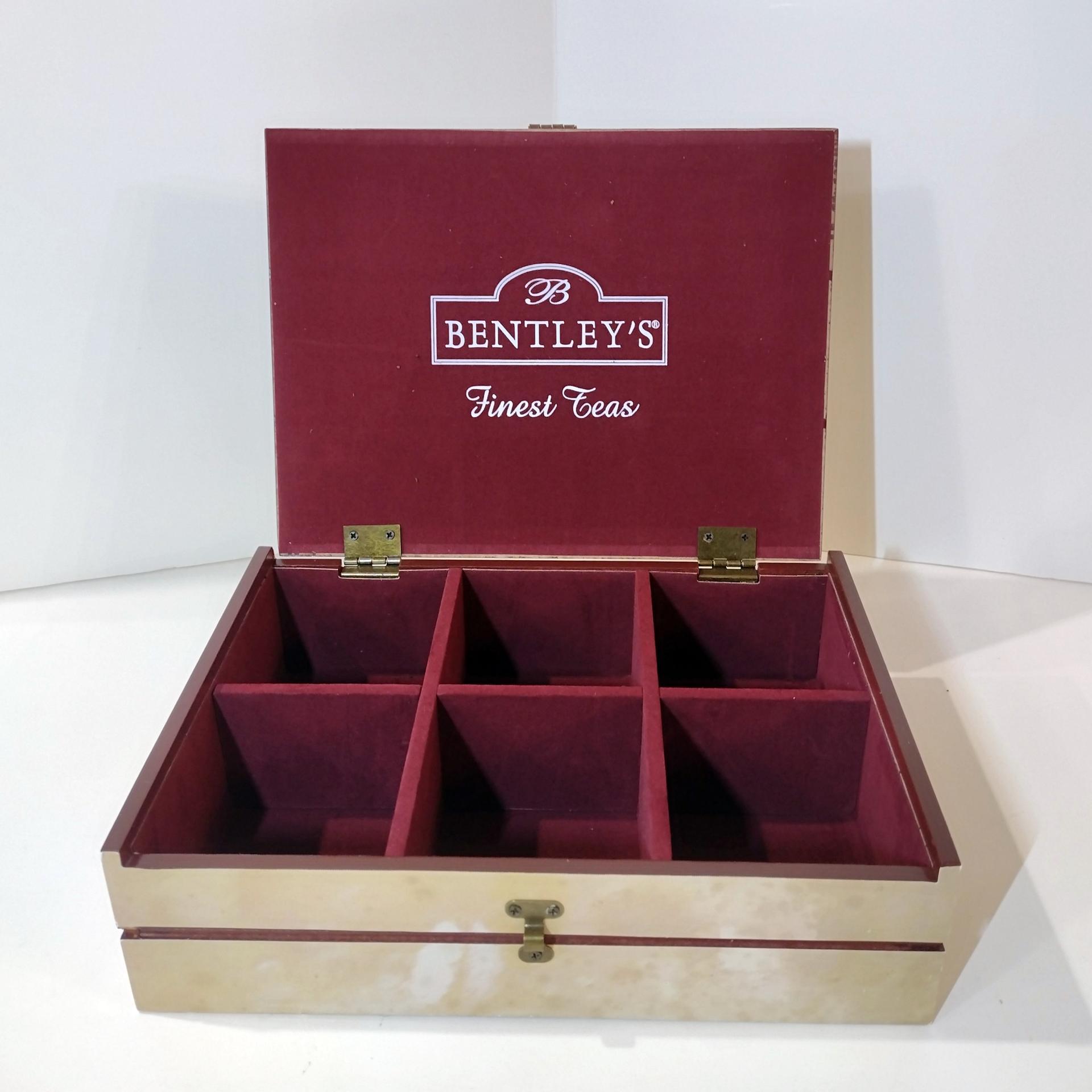 Vintage Bentley's Fine Teas Divided Storage Box with Rooster Chicken Design