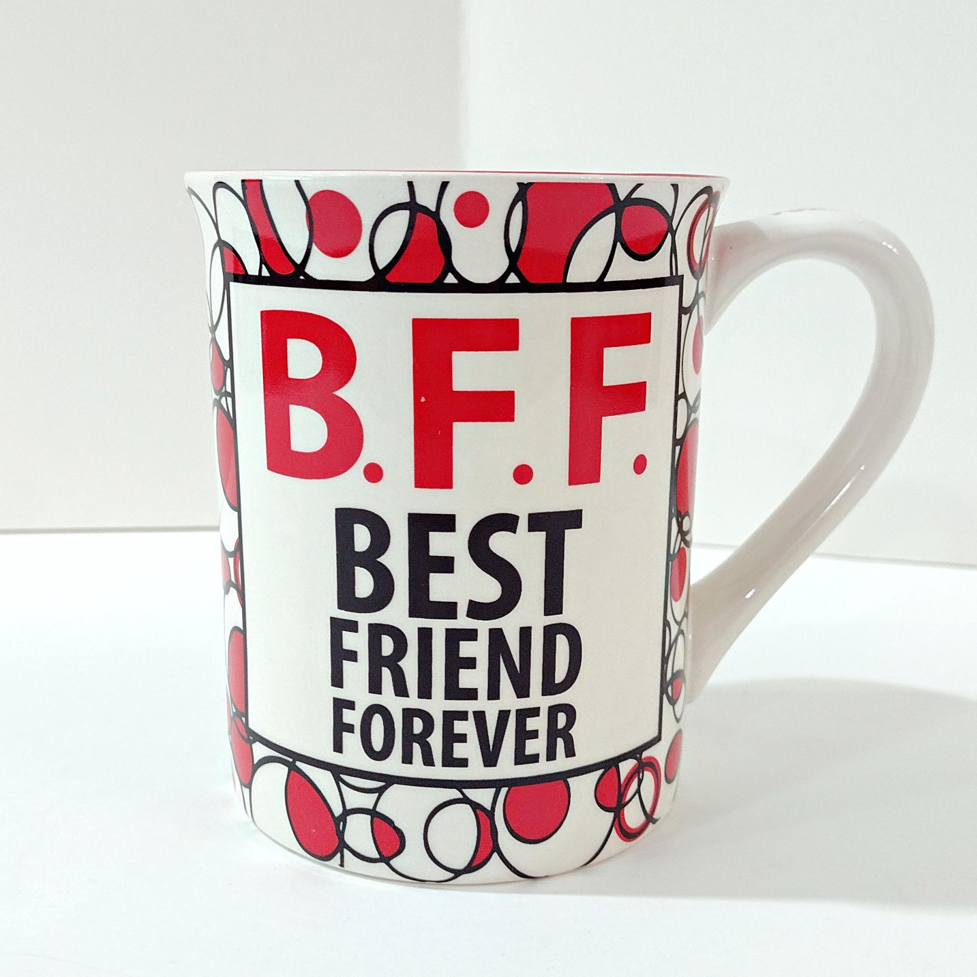 Vintage BFF Best Friends Forever Oversized Ceramic Coffee Tea Mug, Laurie Veasey Our Name Is Mud Mug