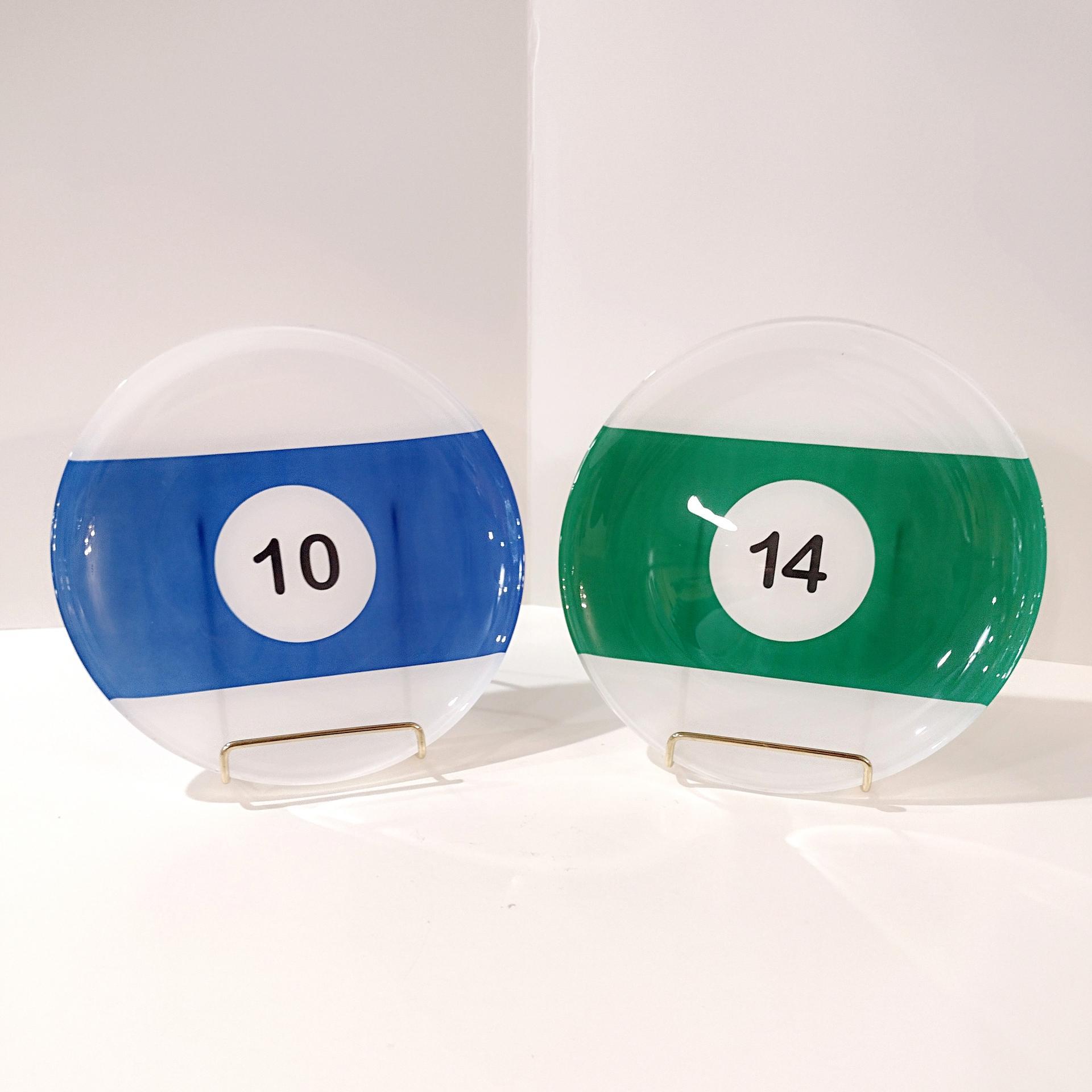 Vintage Luminarc Billiards Appetizer Sandwich Salad Plates, Set of Two
