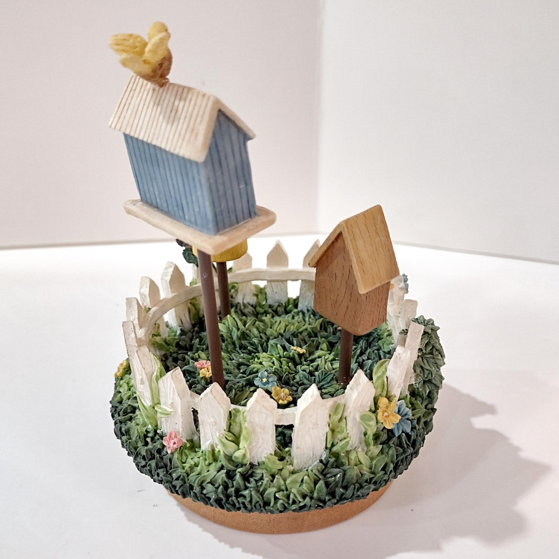 Vintage Our America Birdhouse Resin Jar Candle Topper