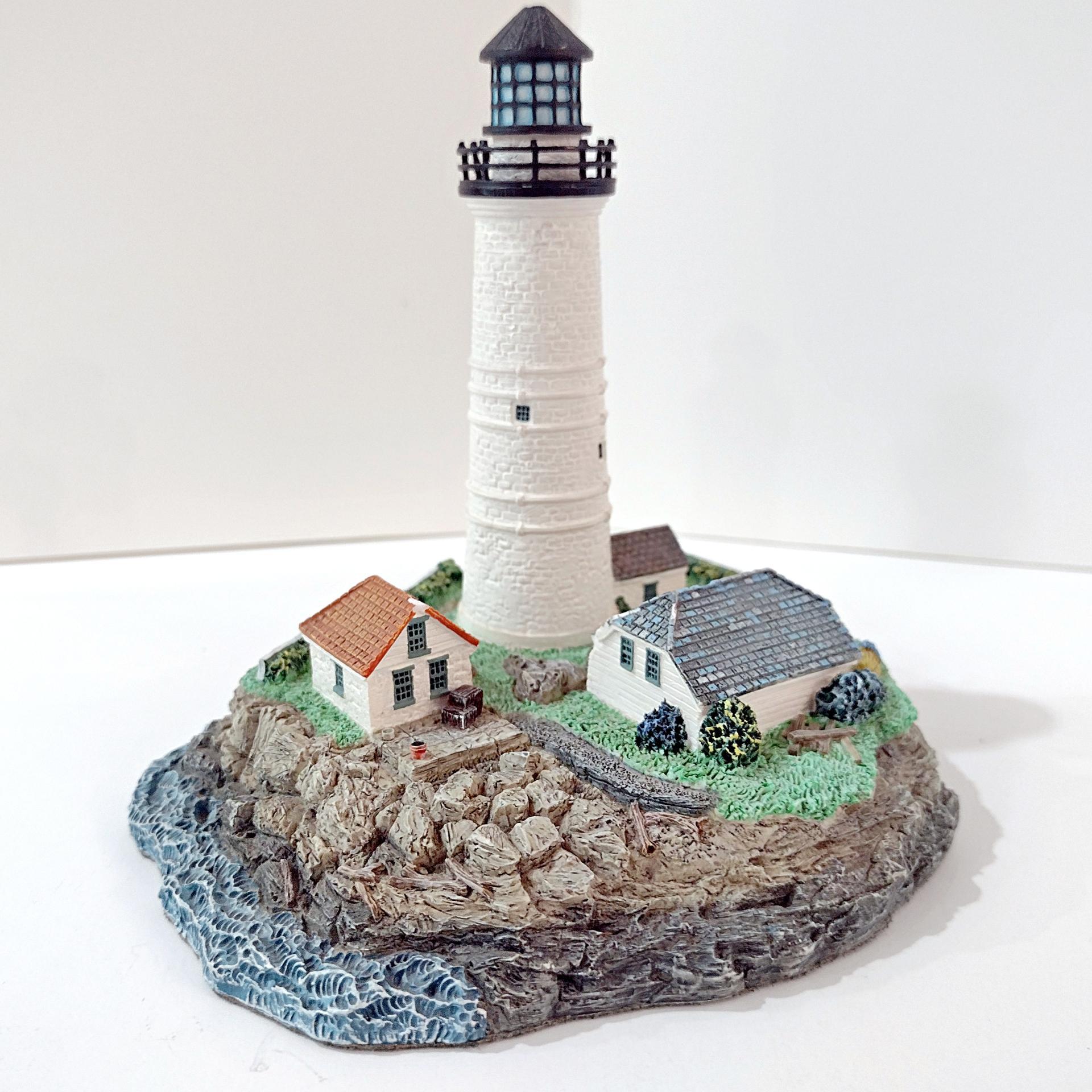 Vintage Boston Harbor Lighthouse Figurine, 1999 Harbor Lights #402R Younger and Associates