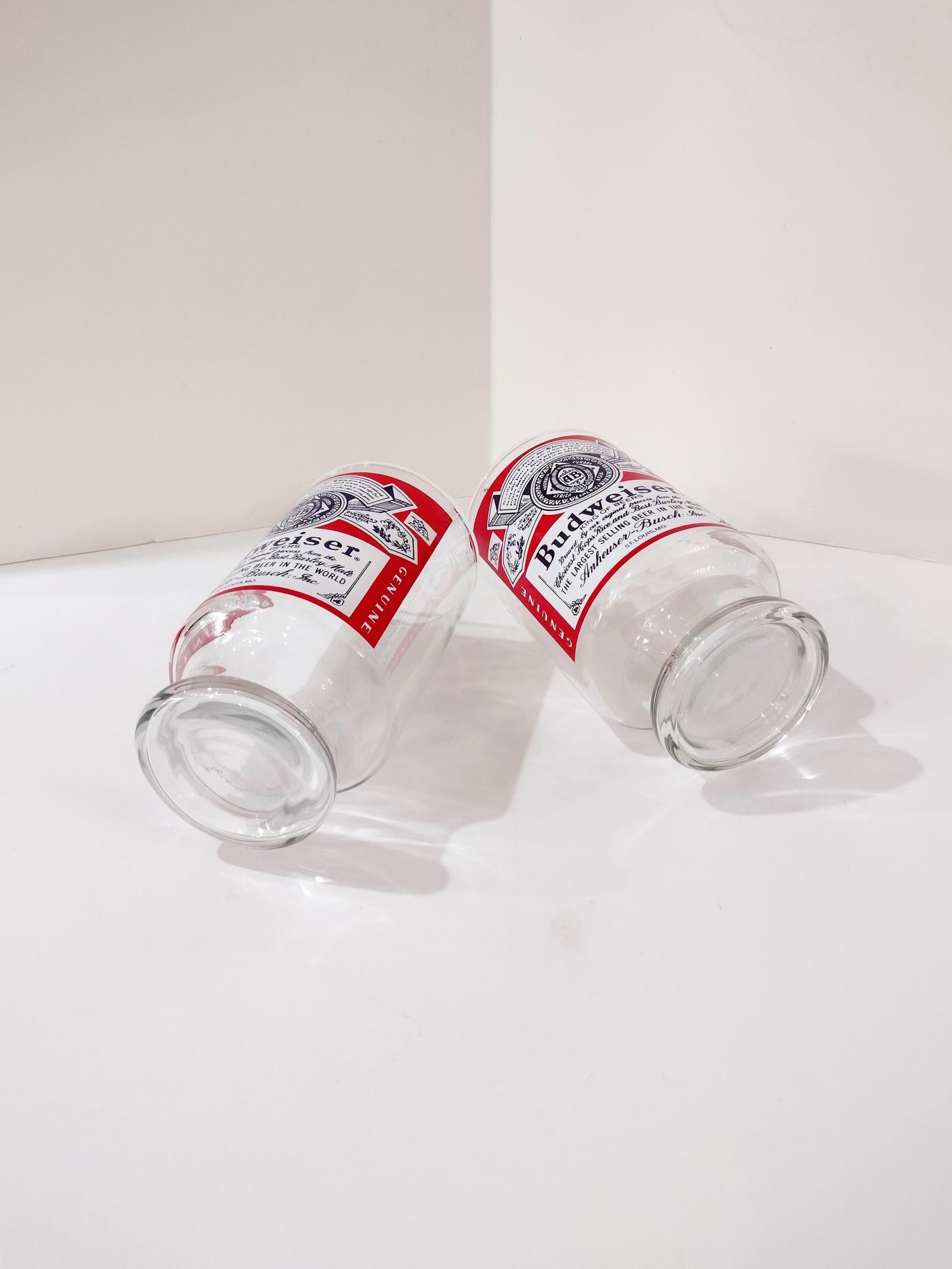 Vintage Budweiser 32 Ounce Large Beer Glasses, Set of Two