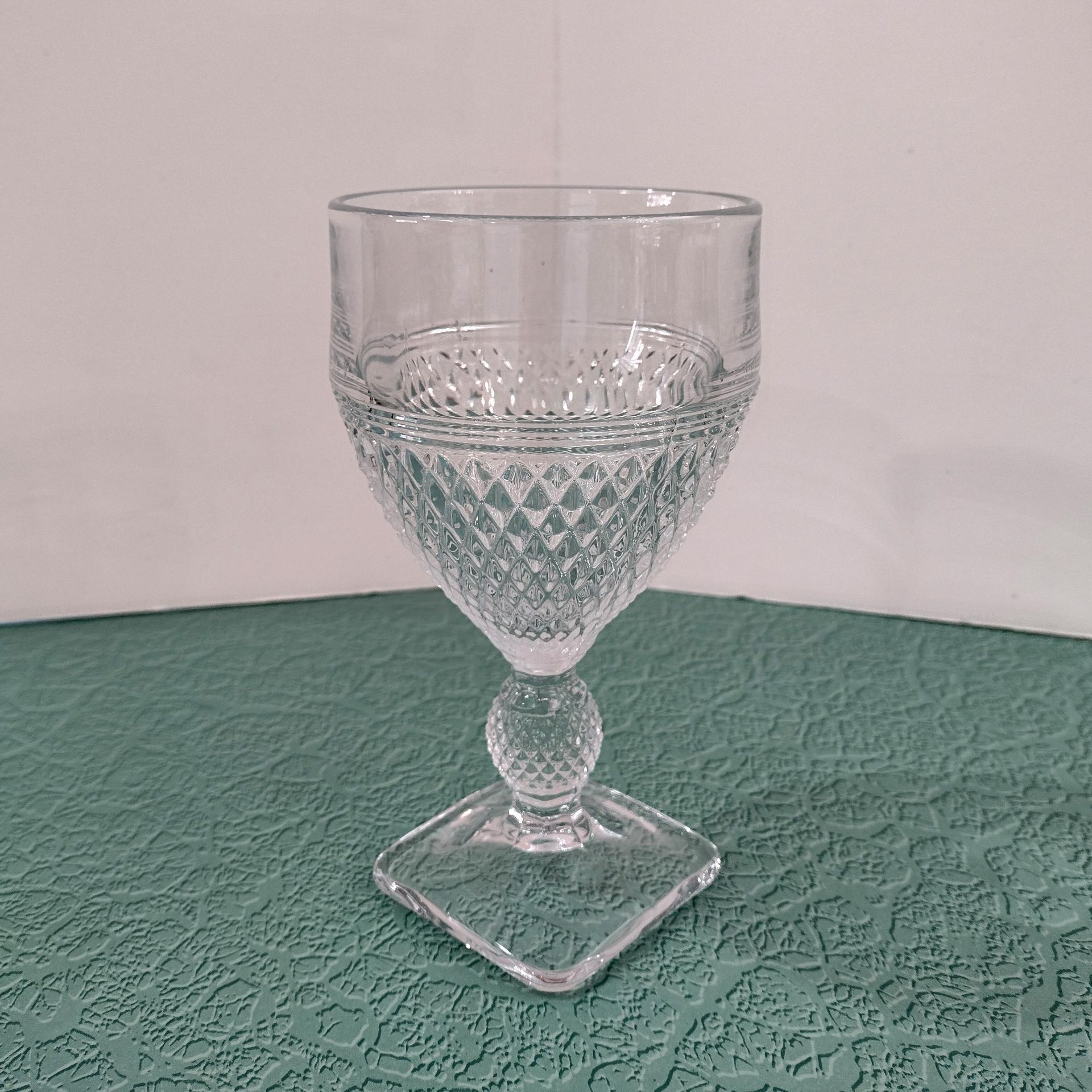 Vintage Cambridge Mt. Vernon Water Wine Goblet, UV Reactive Glass