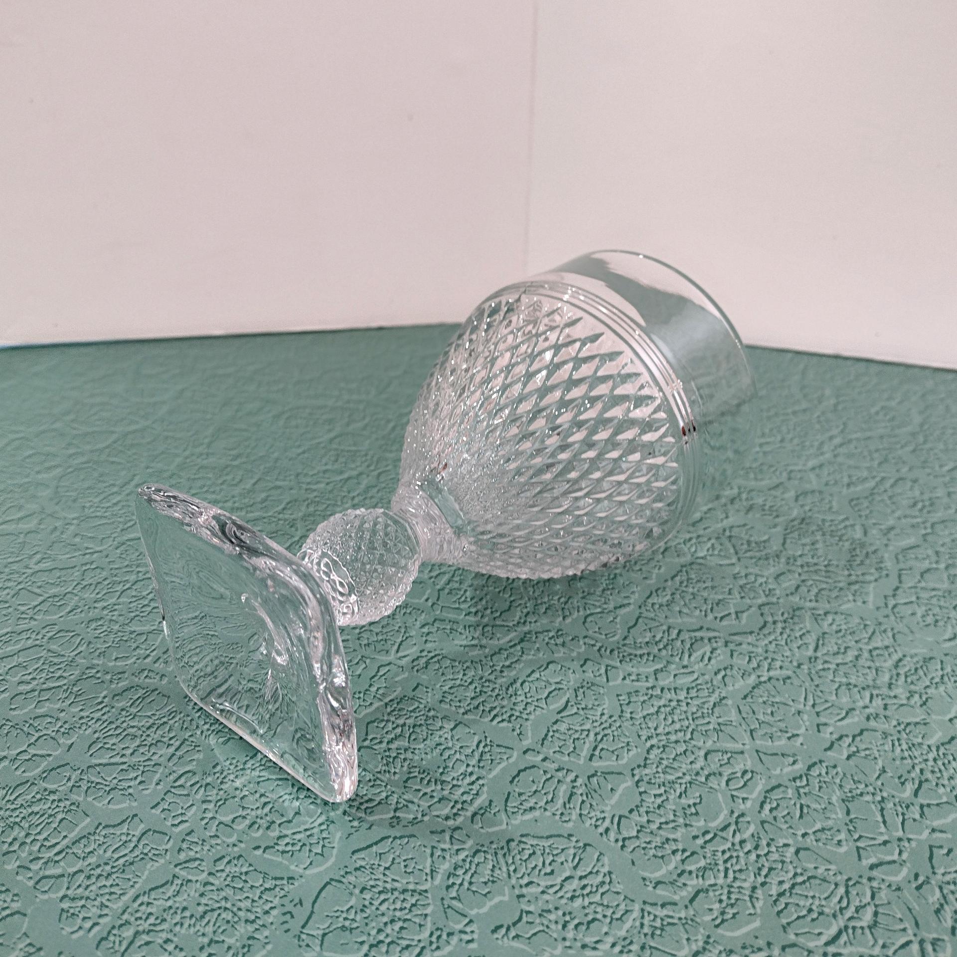 Vintage Cambridge Mt. Vernon Water Wine Goblet, UV Reactive Glass