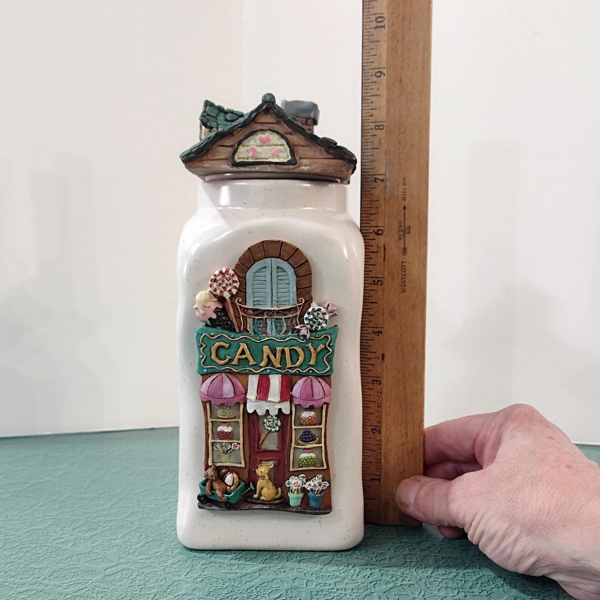 Vintage Ceramic Candy Shop Storage Canister, House Shaped Air Tight Storage Container
