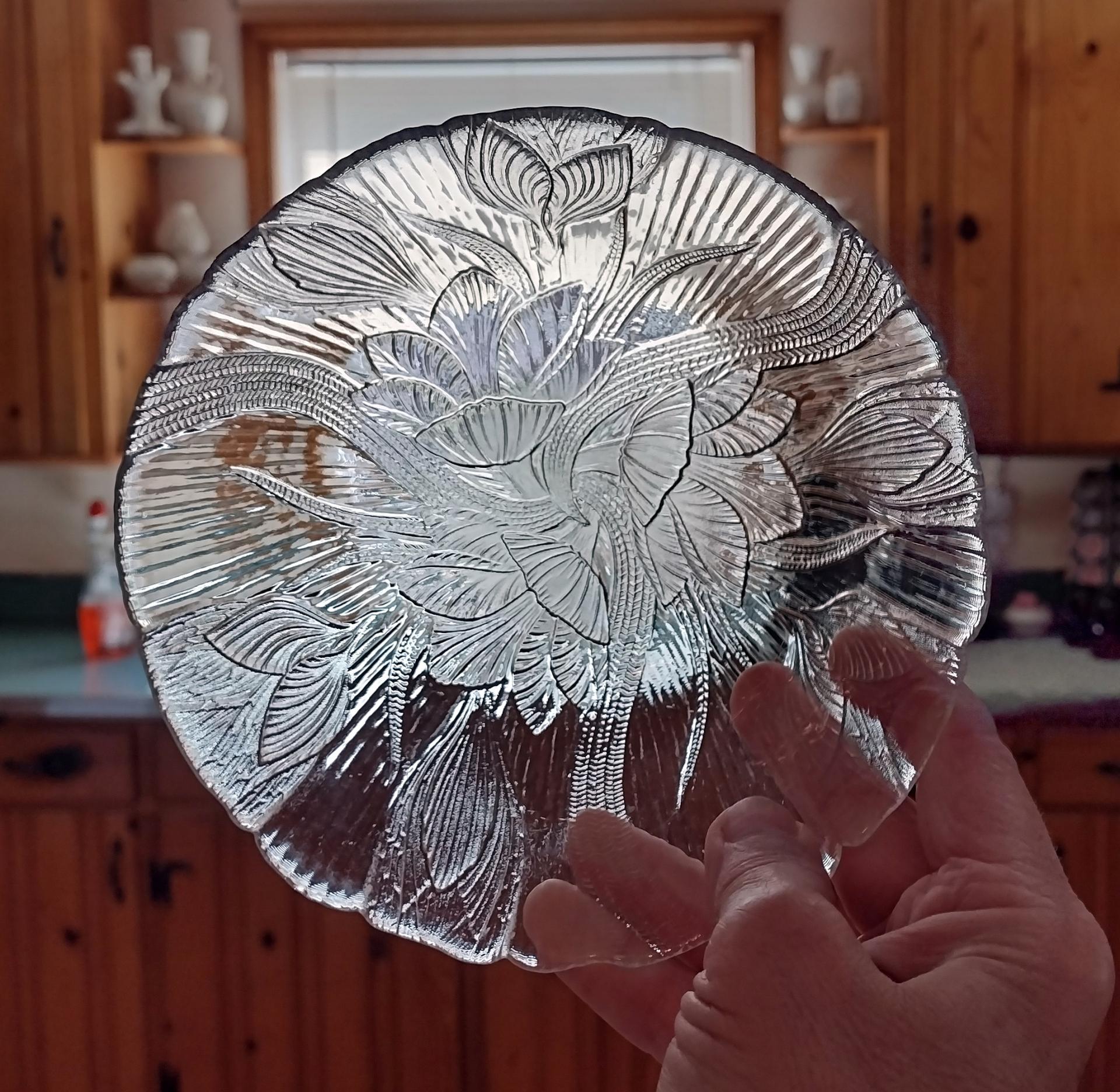 Vintage Arcoroc Canterbury Crocus Clear Glass Cereal Bowls, Set of 4
