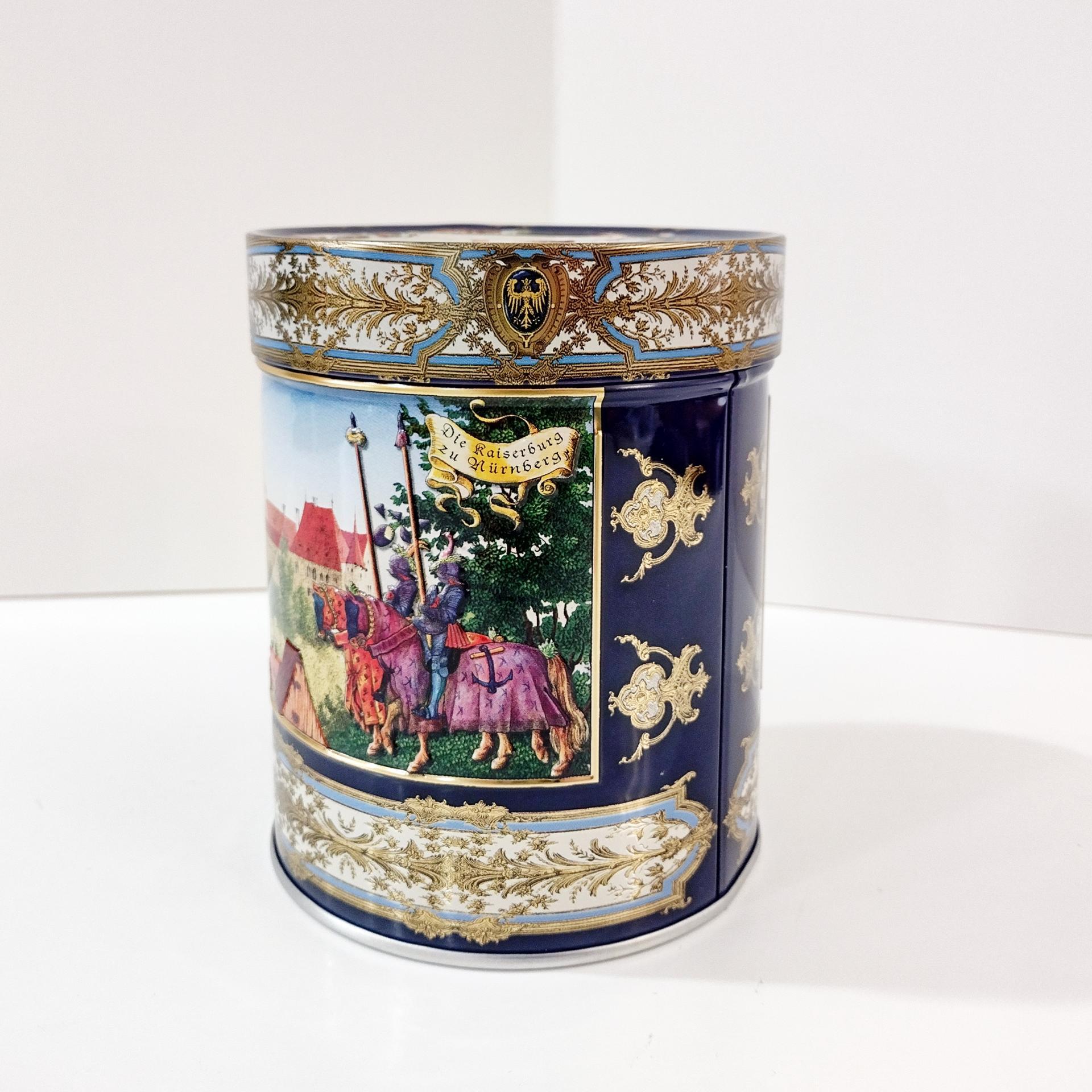 Vintage E. Otto Schmidt Nurnberger Lebkuchen Castle Tin, Nuremburg Germany Scene Decorative Storage Tin