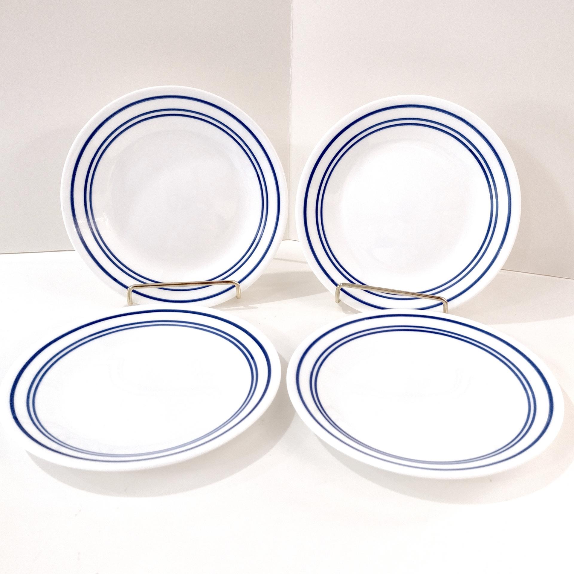 Vintage Corelle Classic Cafe Blue Bread Appetizer Snack Plates, Set of 4