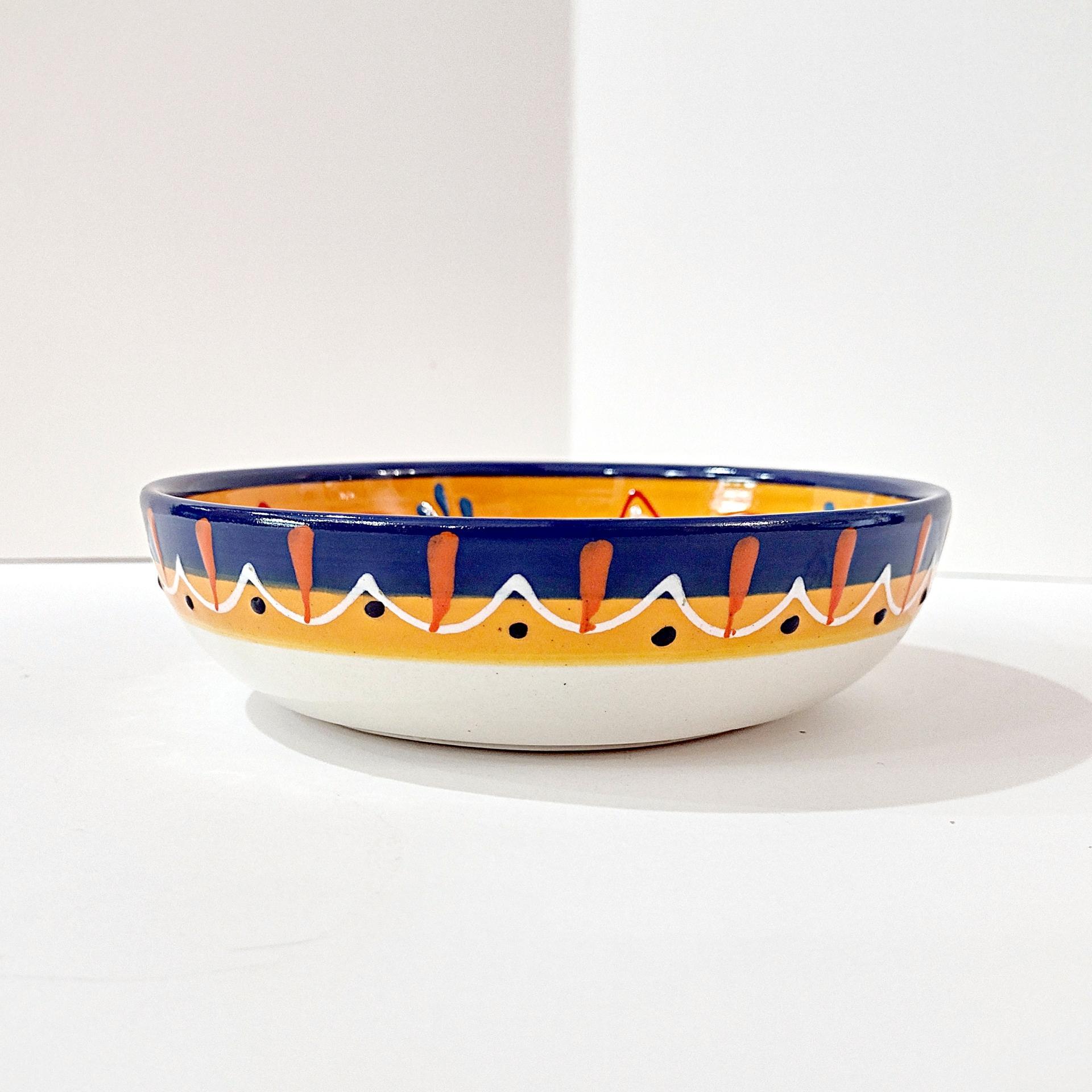 Vintage Spanish Ceramic Hand Painted Bowl, Floral Candy Nut Bowl, Small Serving Dish