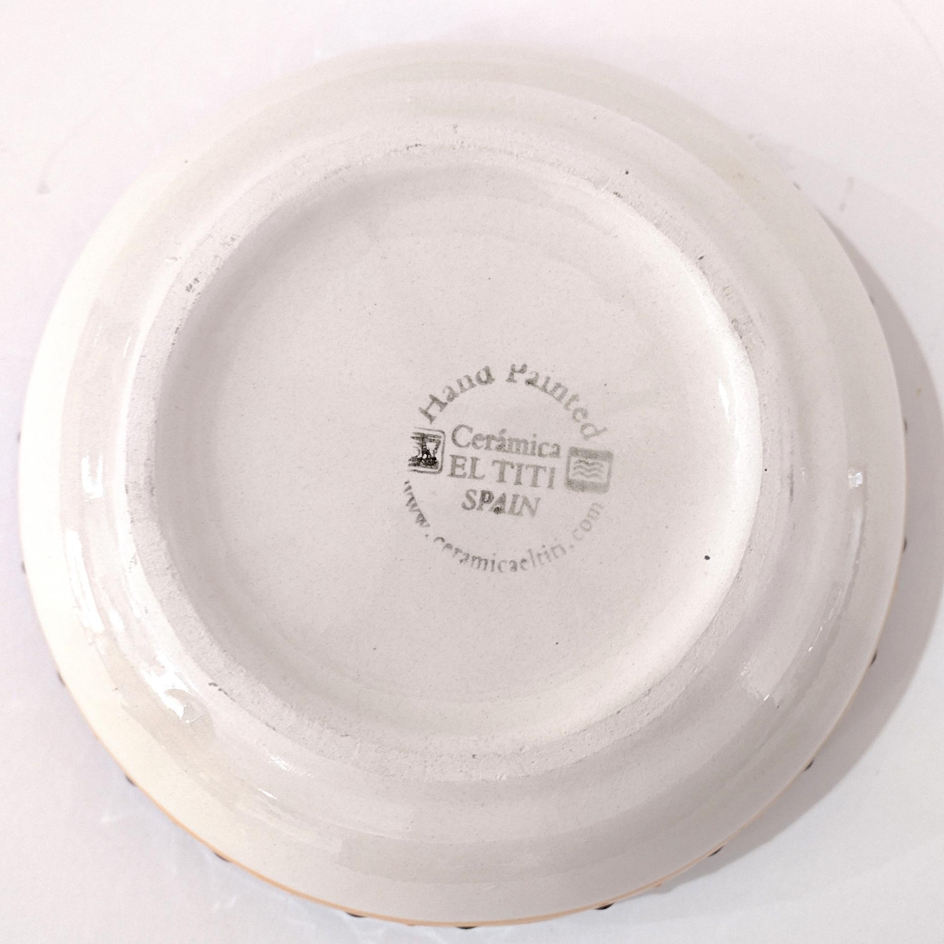 Vintage Spanish Ceramic Hand Painted Bowl, Floral Candy Nut Bowl, Small Serving Dish