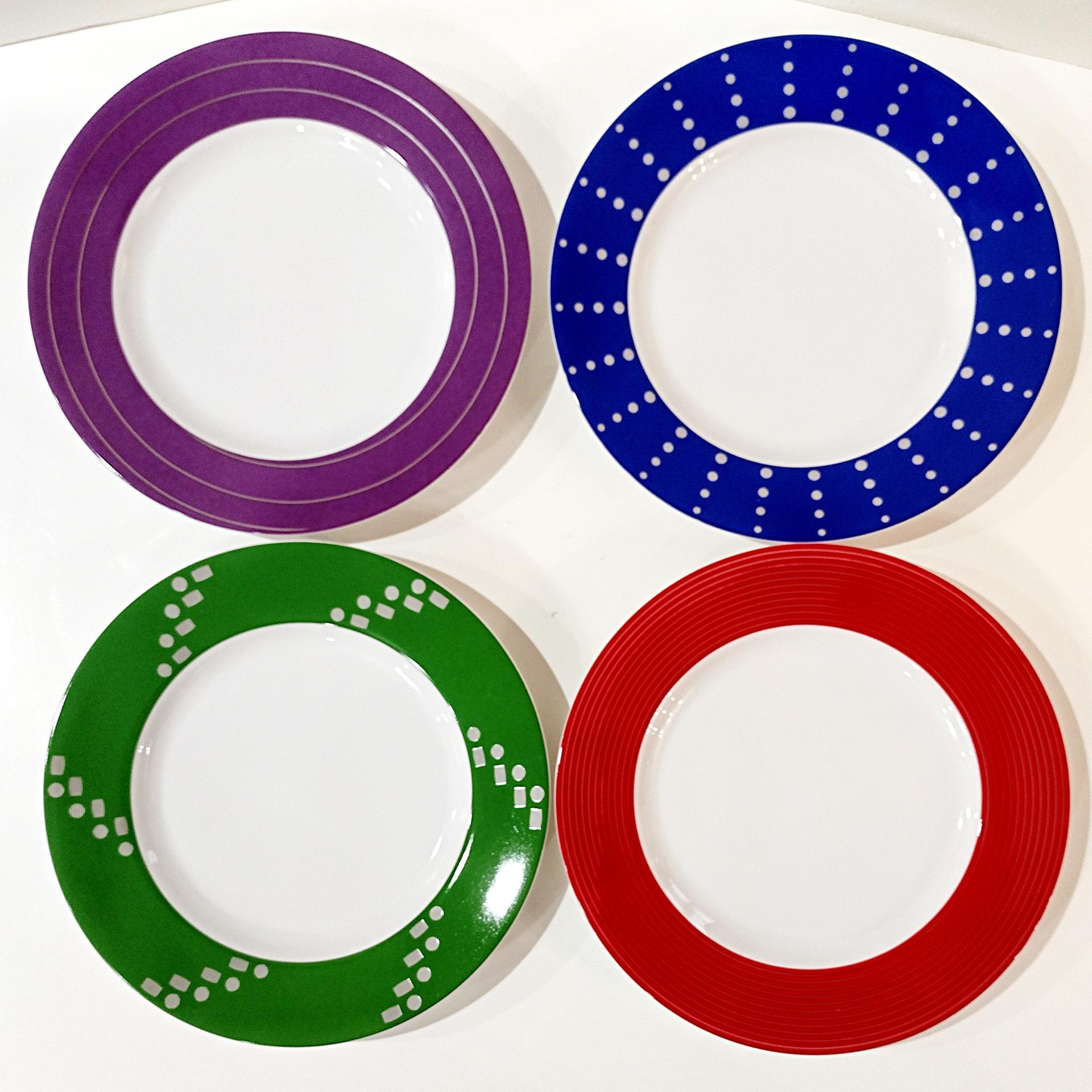 Mikasa Fine China Cheers Plates, Set of Four, Appetizer Salad Sandwich 8 Inch Plates