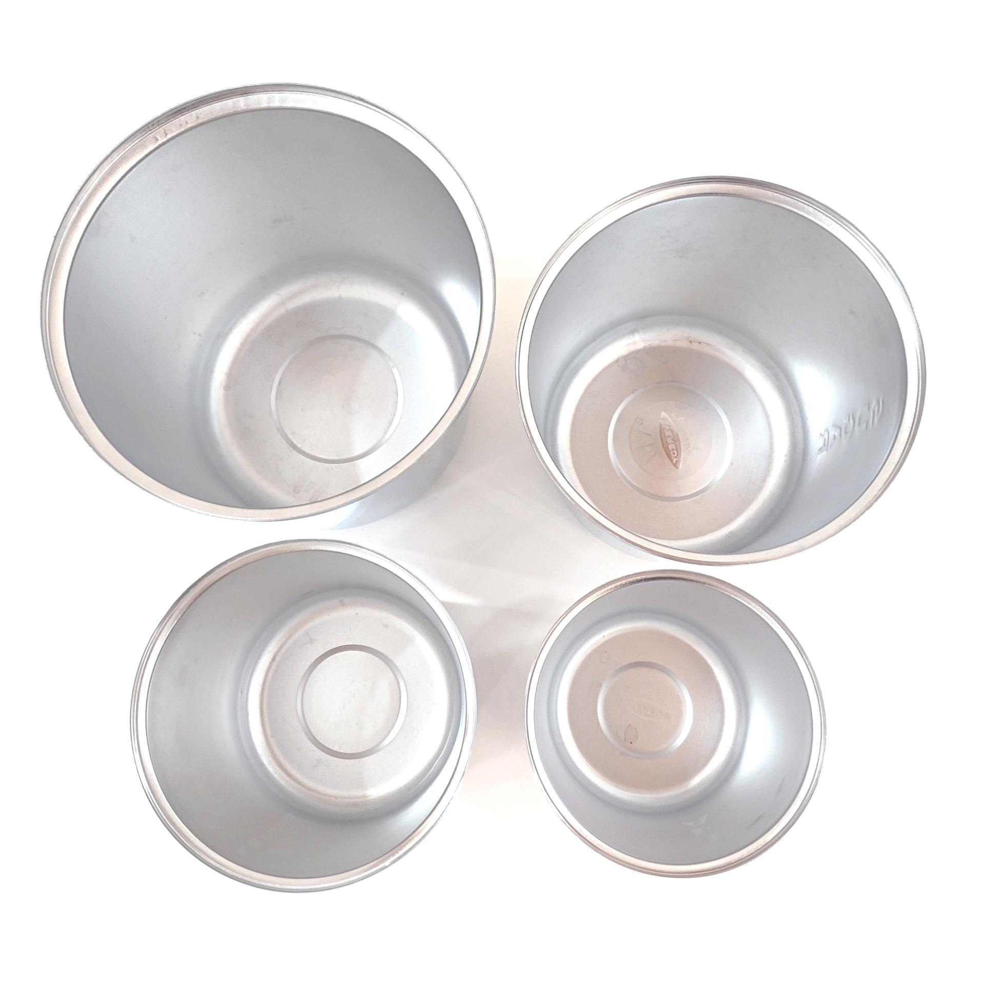 Vintage Everedy Classic Stainless Steel Four Piece Canister Set, MCM Flour Sugar Coffee Tea Metal Canister Set