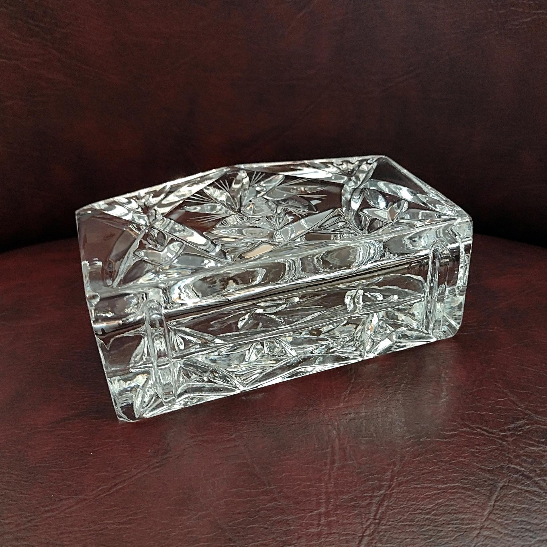 Vintage Crystal Pinwheel Pineapple Napkin Holder, Letter Holder Organizer