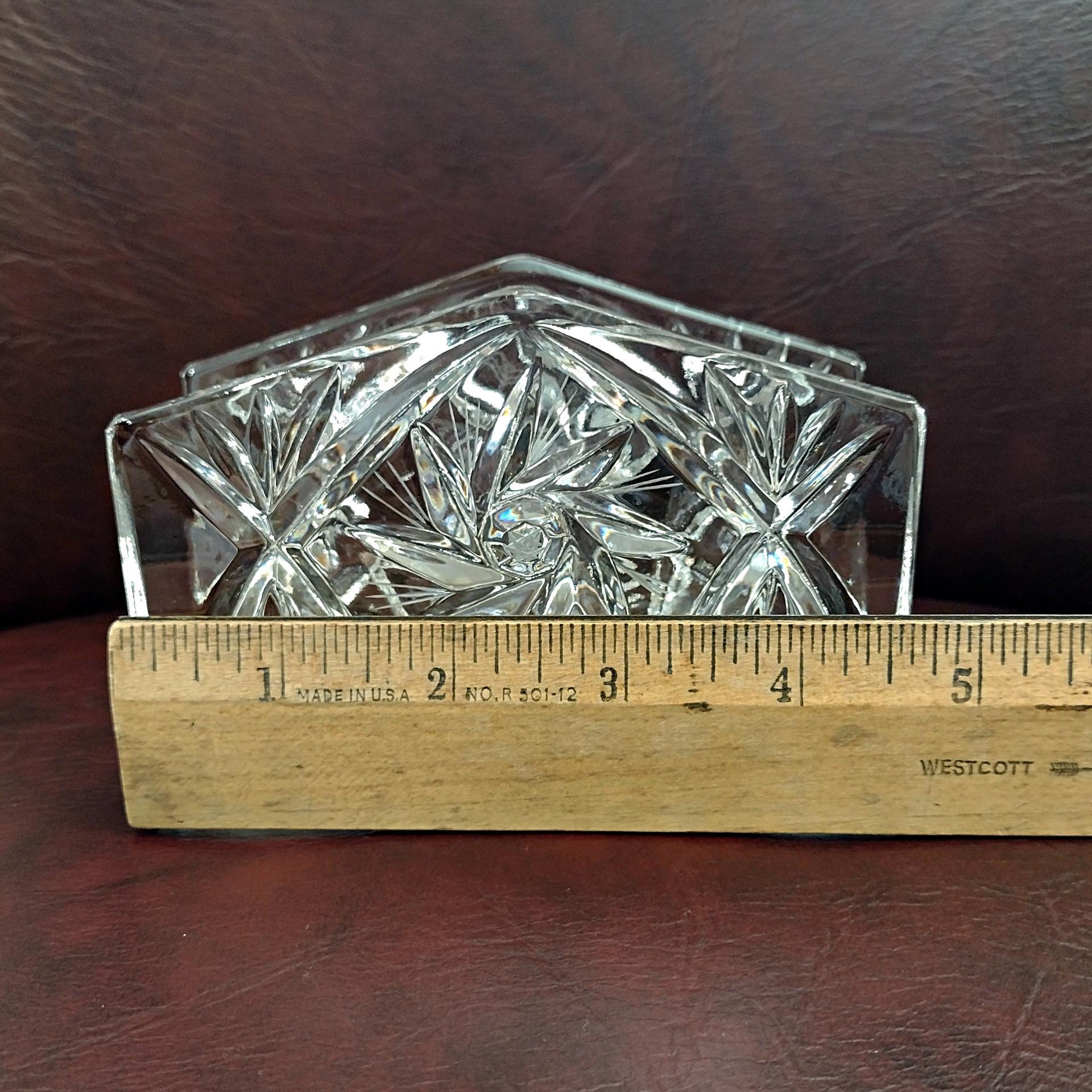 Vintage Crystal Pinwheel Pineapple Napkin Holder, Letter Holder Organizer