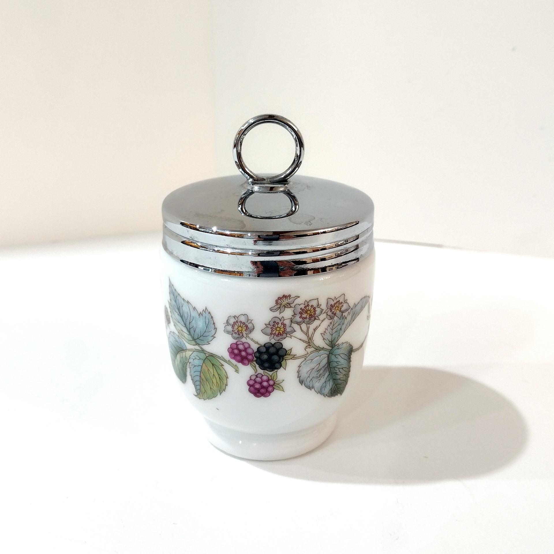 Royal Worcester Lavinia Porcelain Egg Coddler, Ceramic Floral Storage Jar with Lid
