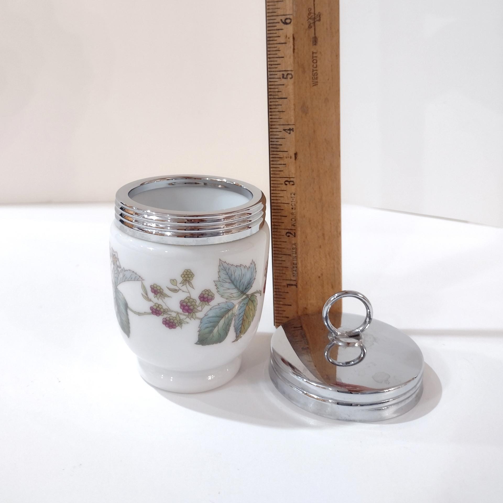 Royal Worcester Lavinia Porcelain Egg Coddler, Ceramic Floral Storage Jar with Lid