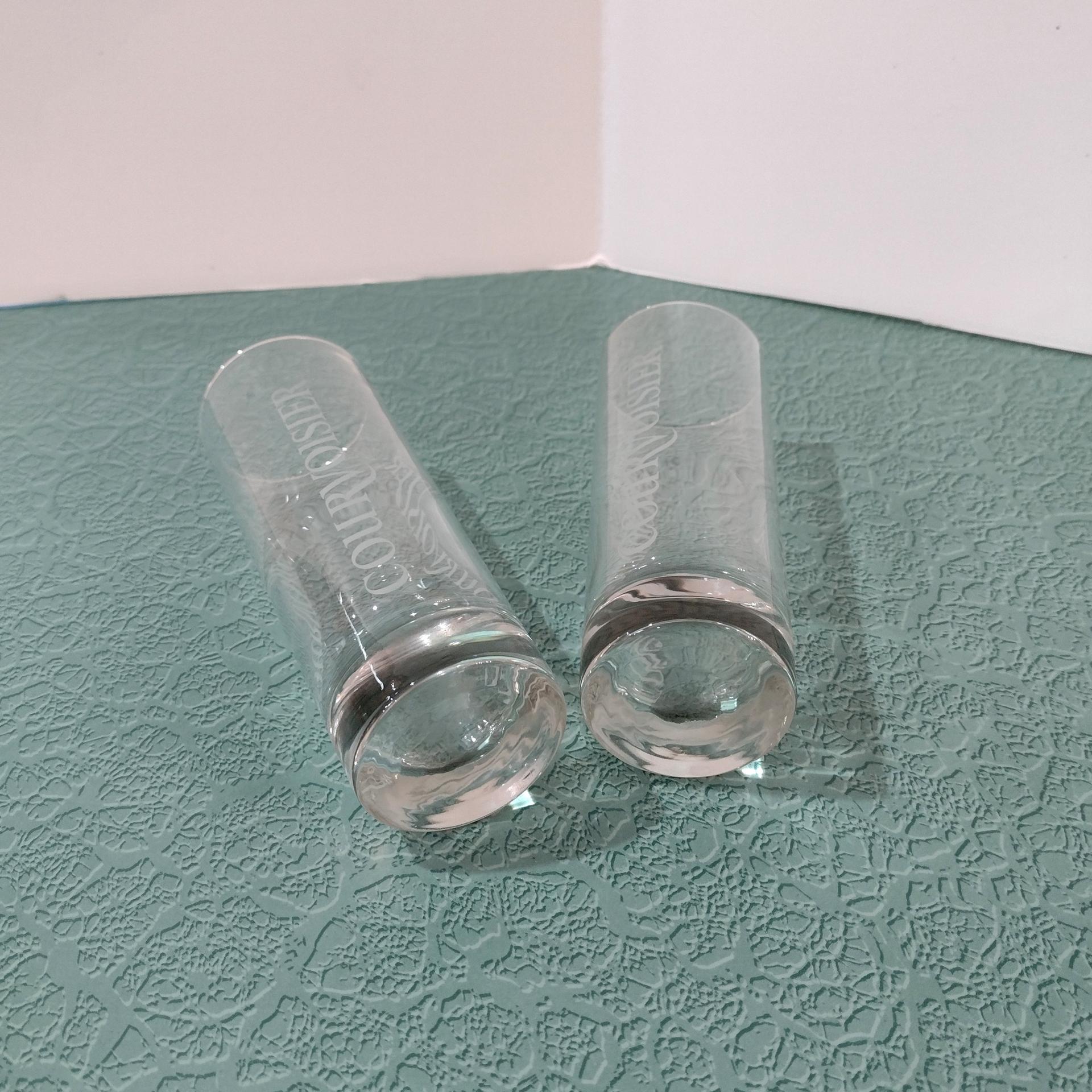 Vintage Courvoisier Glasses, Set of Two, Cordial Glasses, Cognac Glasses, Collectible Logo Glasses Made in Spain
