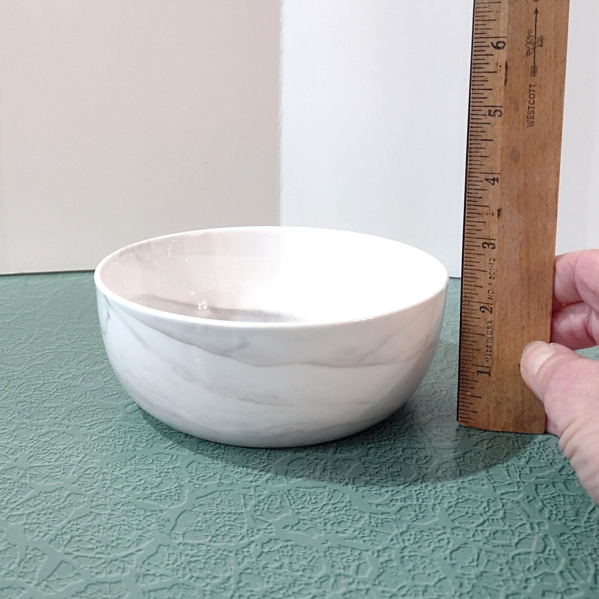 Vintage Artisinal Kitchen Supply Coupe Marble Gray Porcelain Soup Cereal Bowls, Set of 3