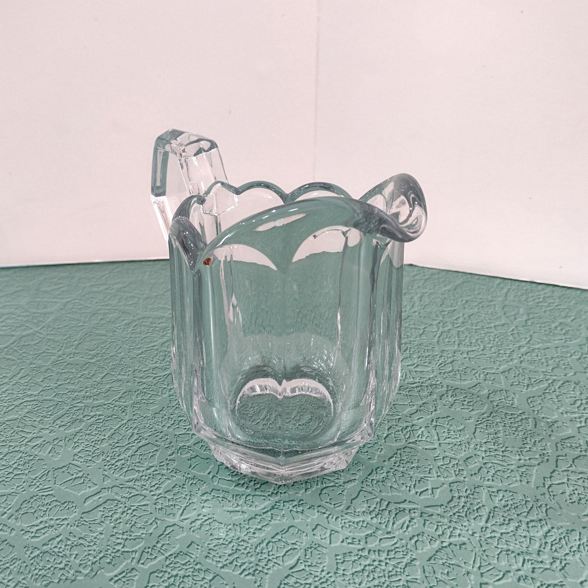 Antique Pressed Glass Creamer / Pitcher, UV Reactive Glass