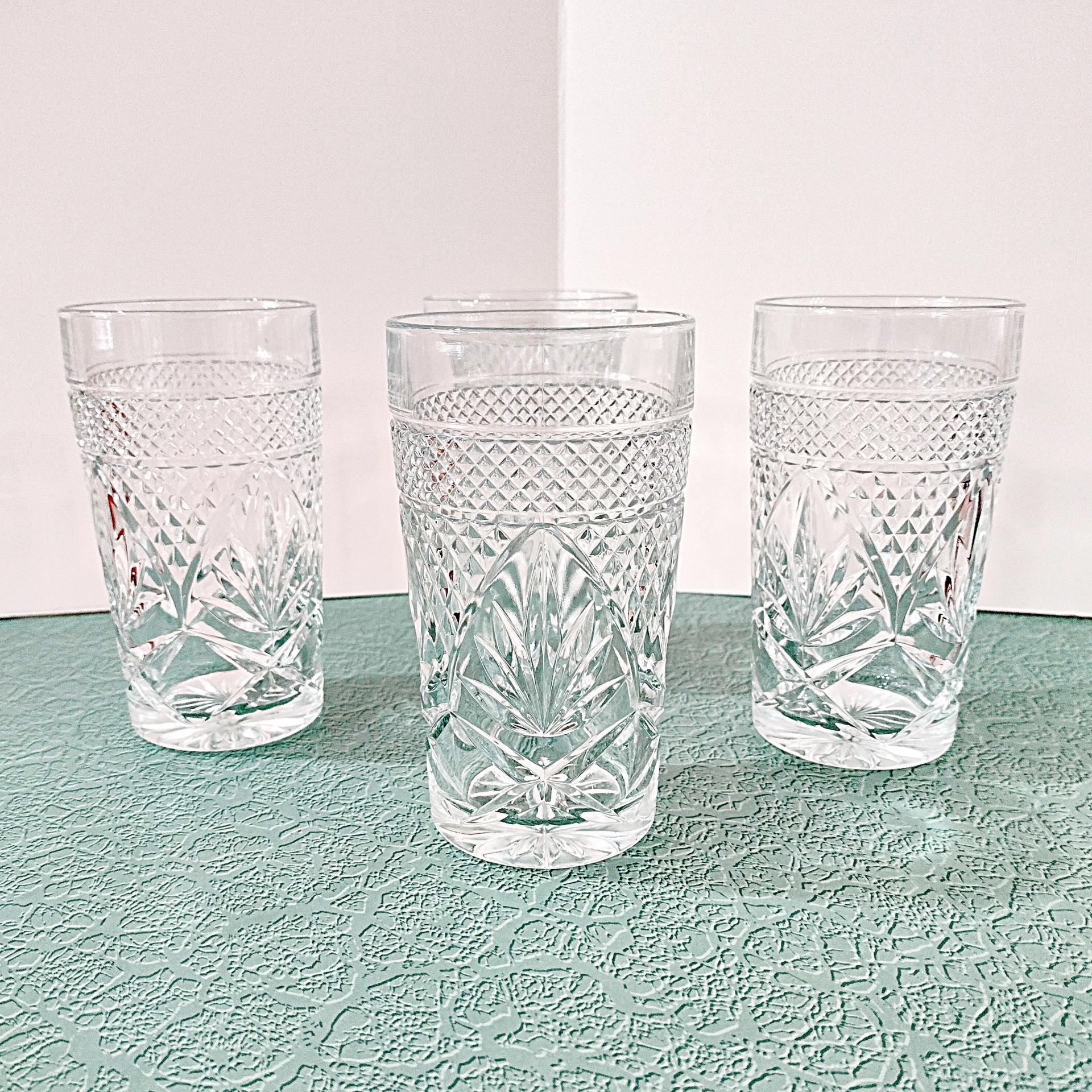 Vintage Cristal D'Arques Durand Antique Clear Highball Glasses, Set of 4