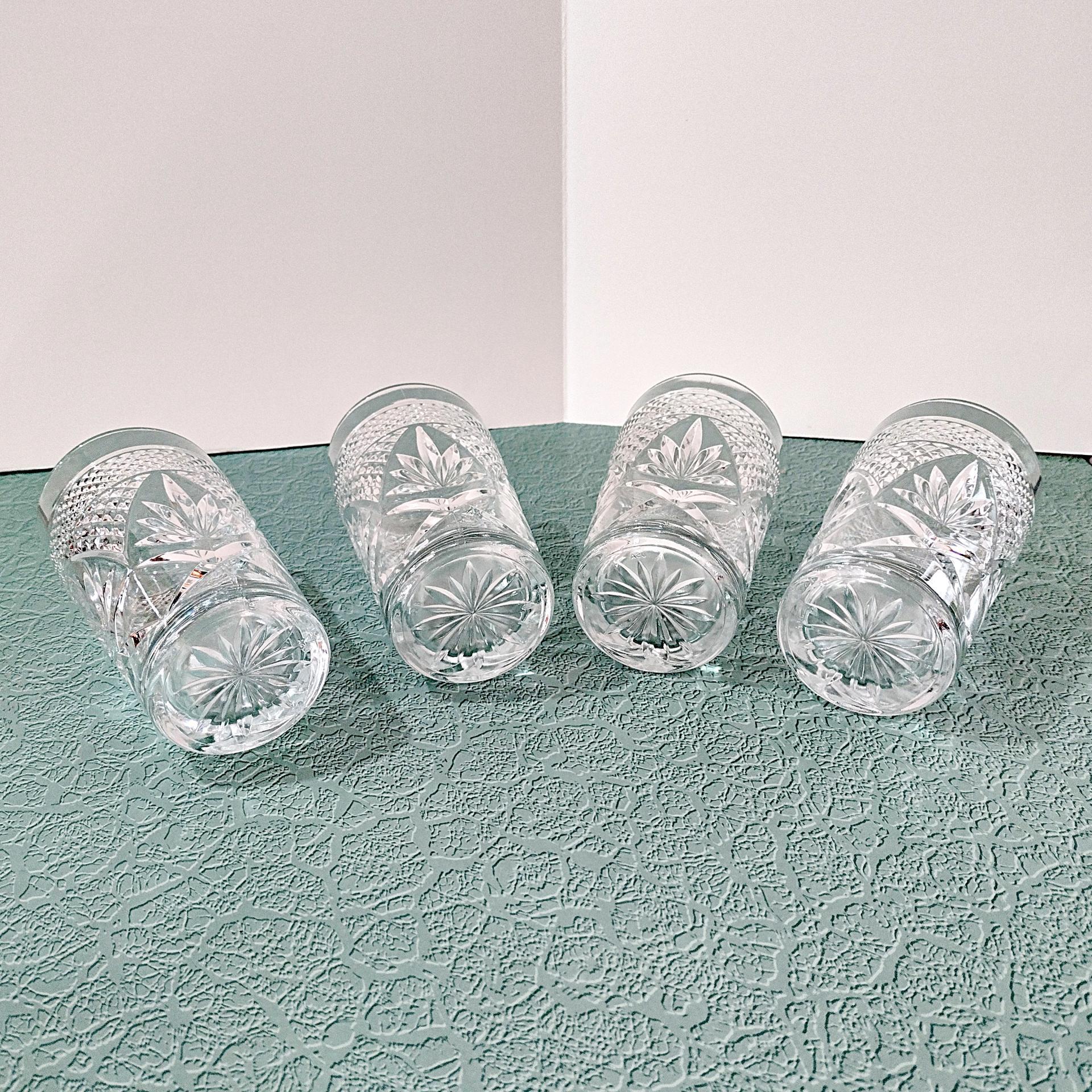 Vintage Cristal D'Arques Durand Antique Clear Highball Glasses, Set of 4