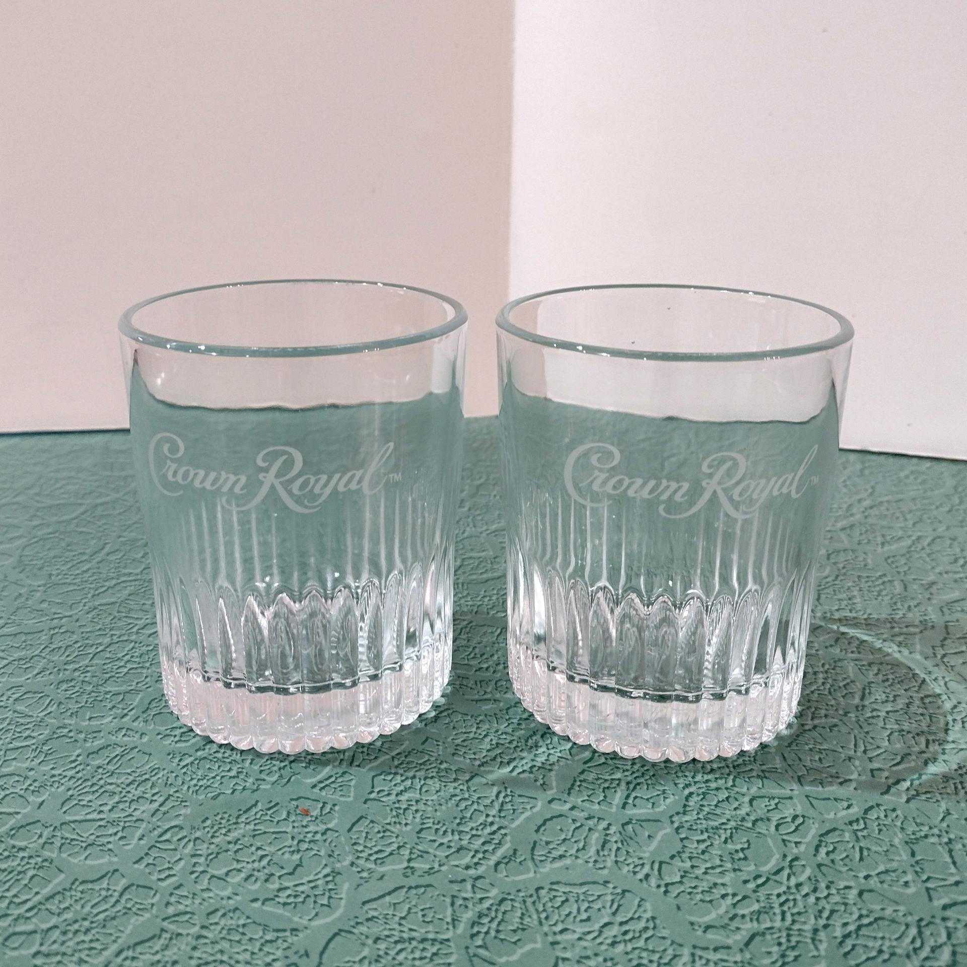Vintage Crown Royal Whiskey Rocks Glasses, Set of Two