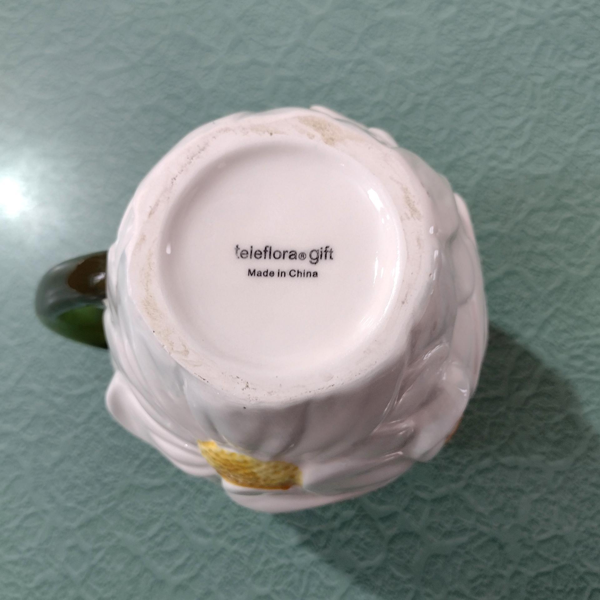 Vintage Teleflora Daisy Ceramic Pitcher Vase