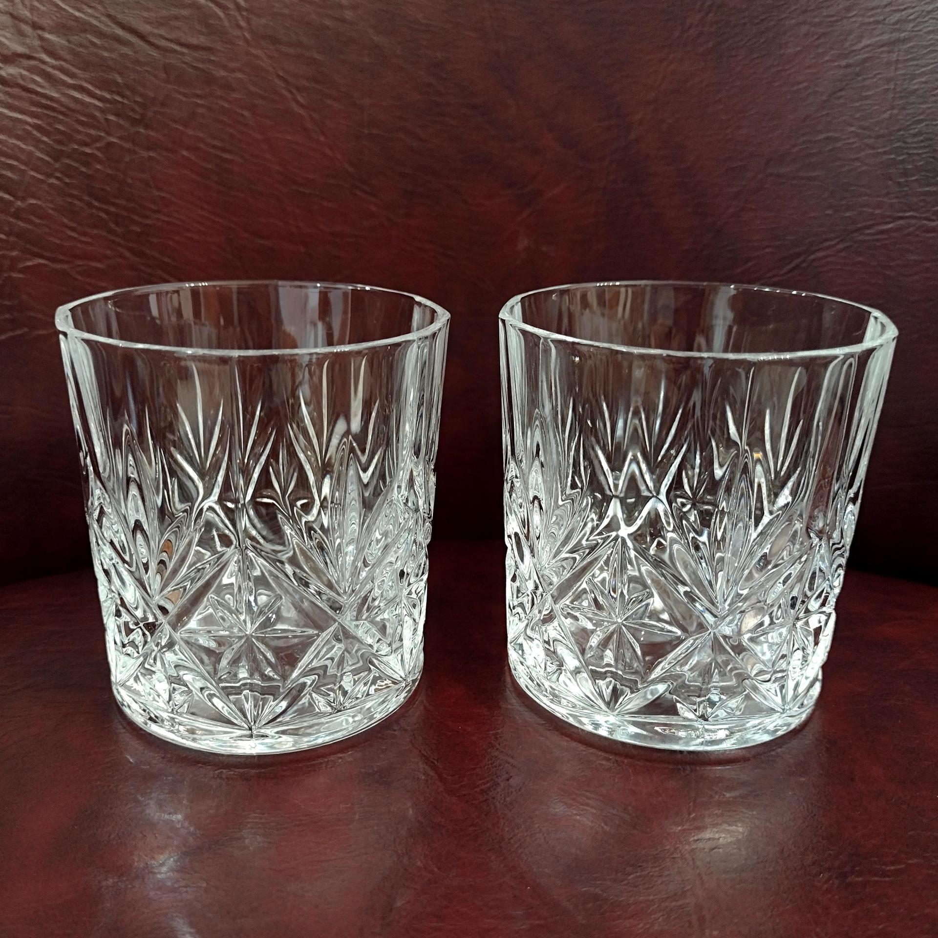 Vintage Cristal D'Arques Durand Danube Crystal Rocks Glasses, Set of Two, Old Fashioned Whiskey Glasses