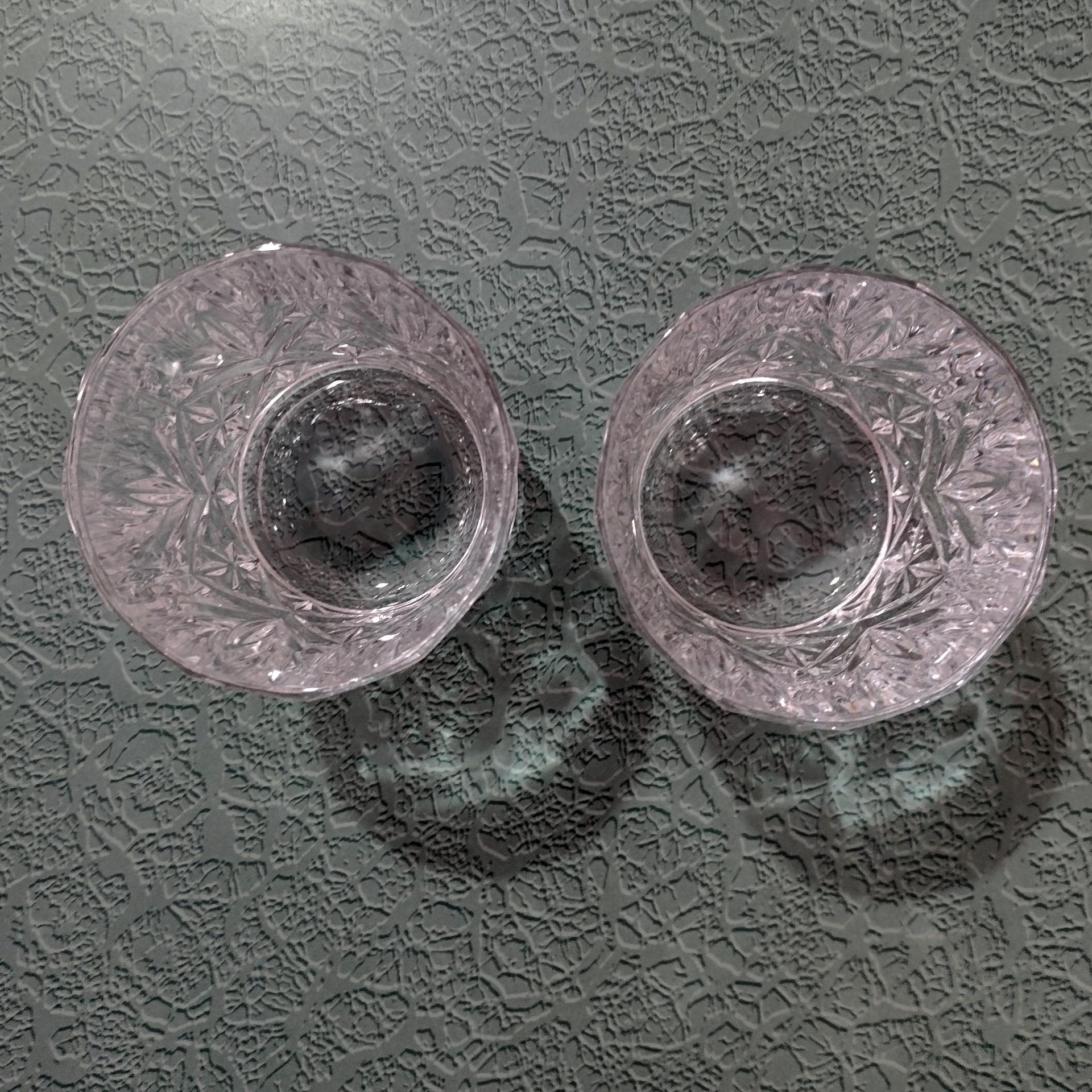 Vintage Cristal D'Arques Durand Danube Crystal Rocks Glasses, Set of Two, Old Fashioned Whiskey Glasses