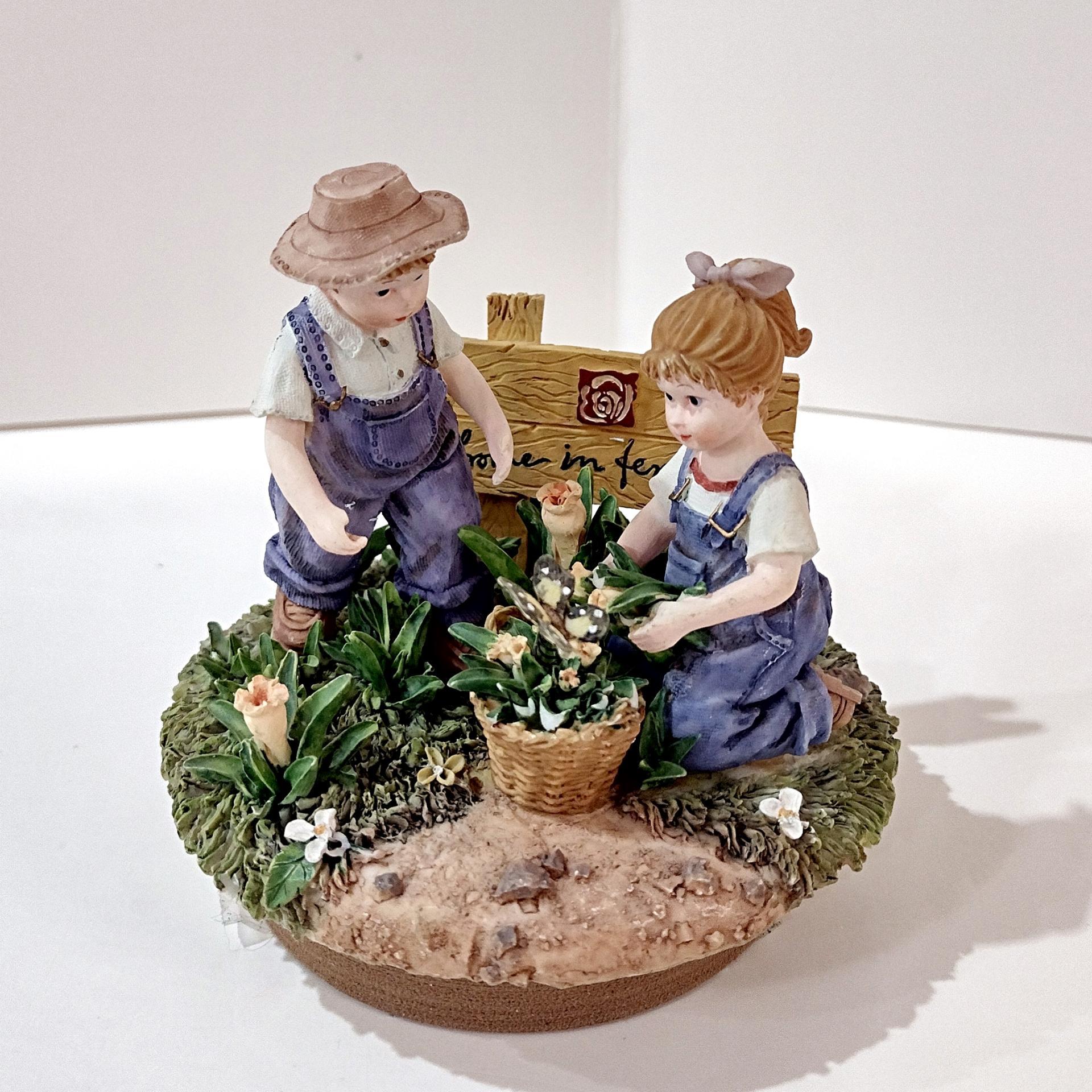 Vintage HOMCO Home Interiors Denim Days #12077 Wonder of Spring Candle Topper, Resin Jar Candle Decoration