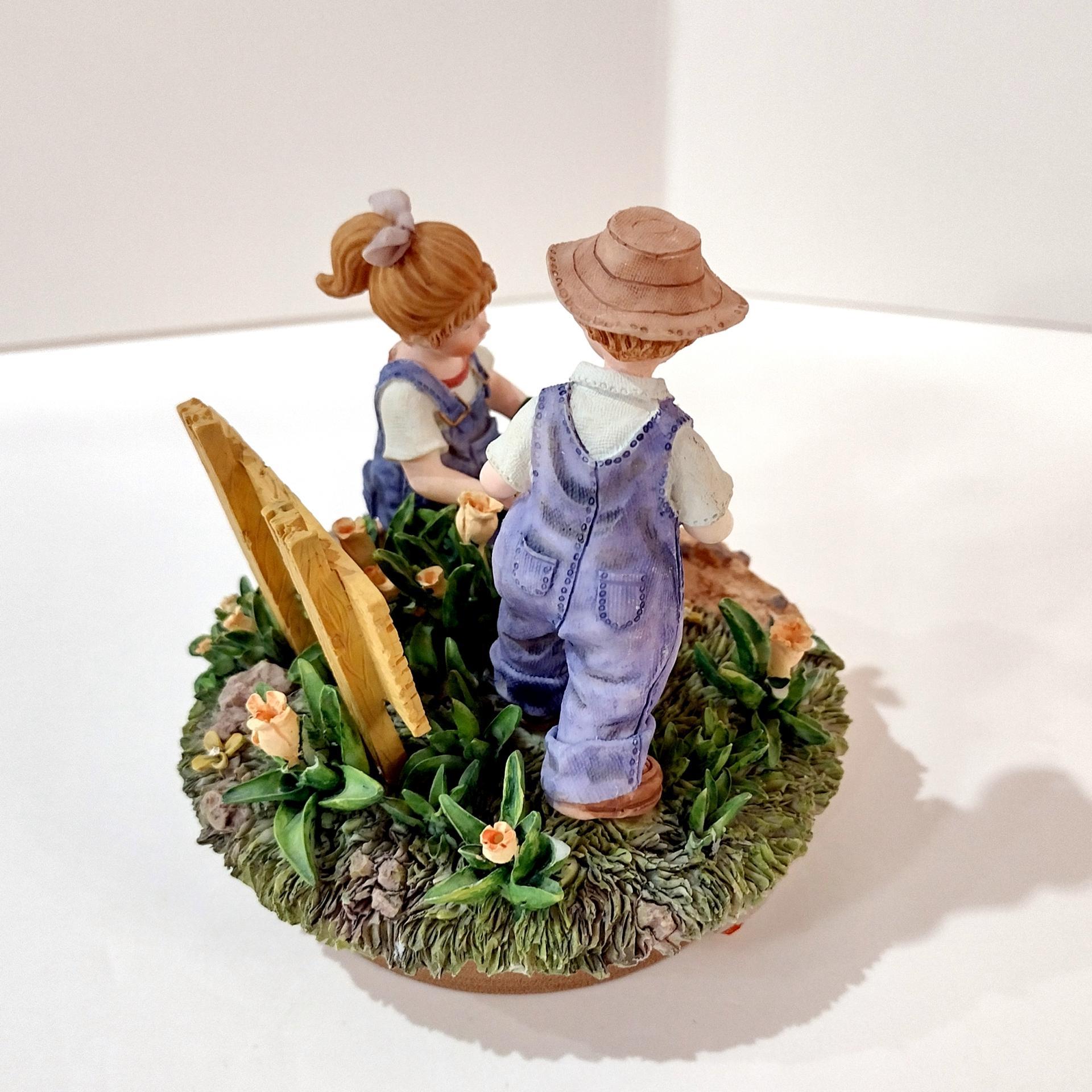 Vintage HOMCO Home Interiors Denim Days #12077 Wonder of Spring Candle Topper, Resin Jar Candle Decoration