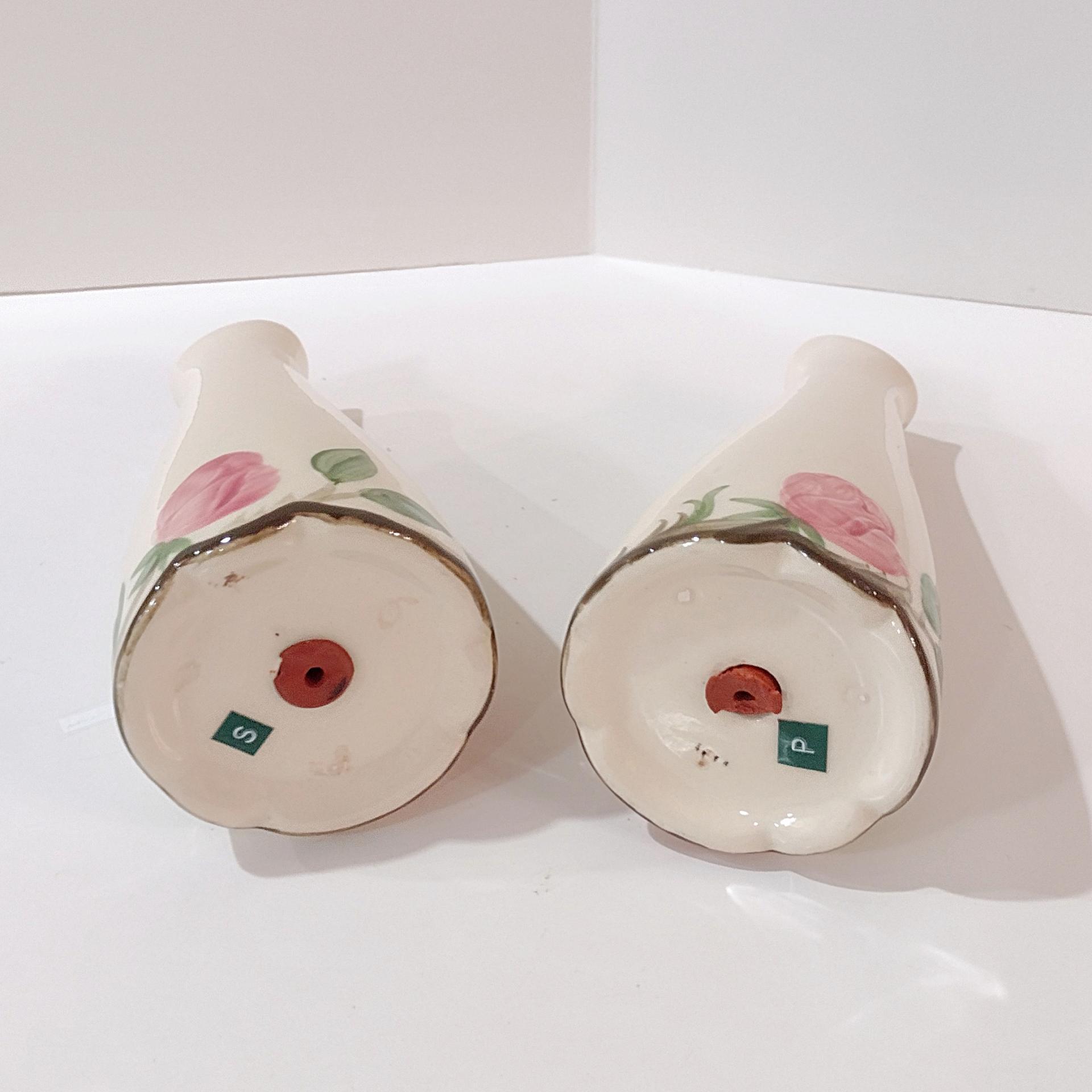 Vintage Franciscan Desert Rose Oversized Salt and Pepper Shaker Set, Pink Floral Ceramic Shakers