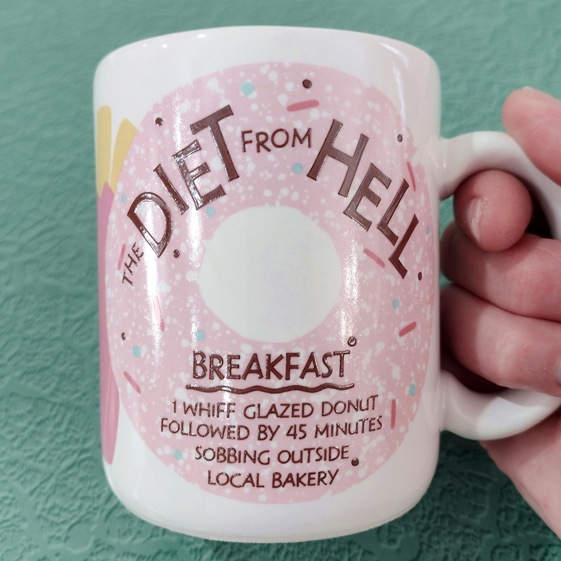 Vintage The Diet From Hell Ceramic Coffee Mug, Dieter Gift, Funny Humorous Mug