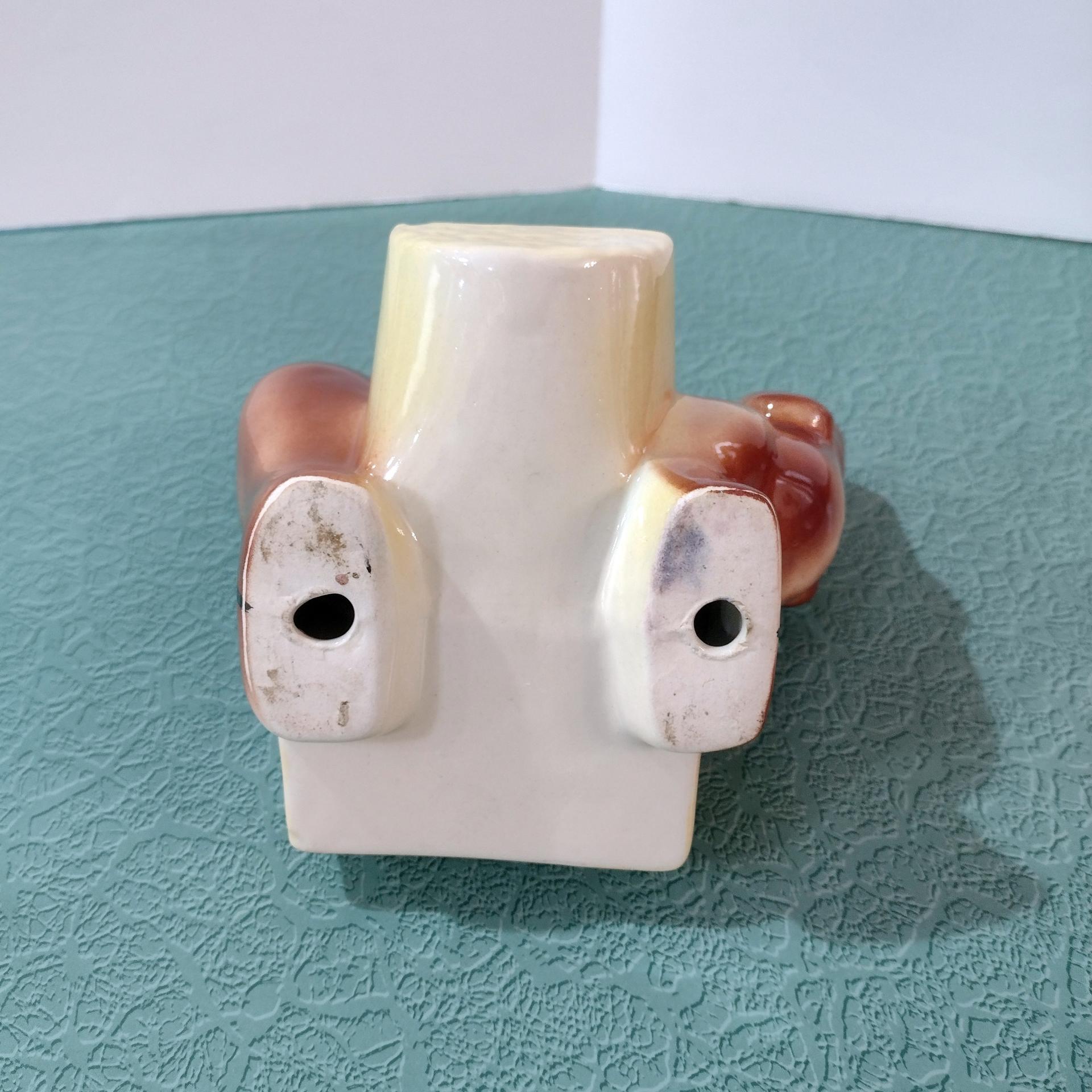 Vintage Ceramic Dachshund Planter, Dresser Caddy, Garden Decoration