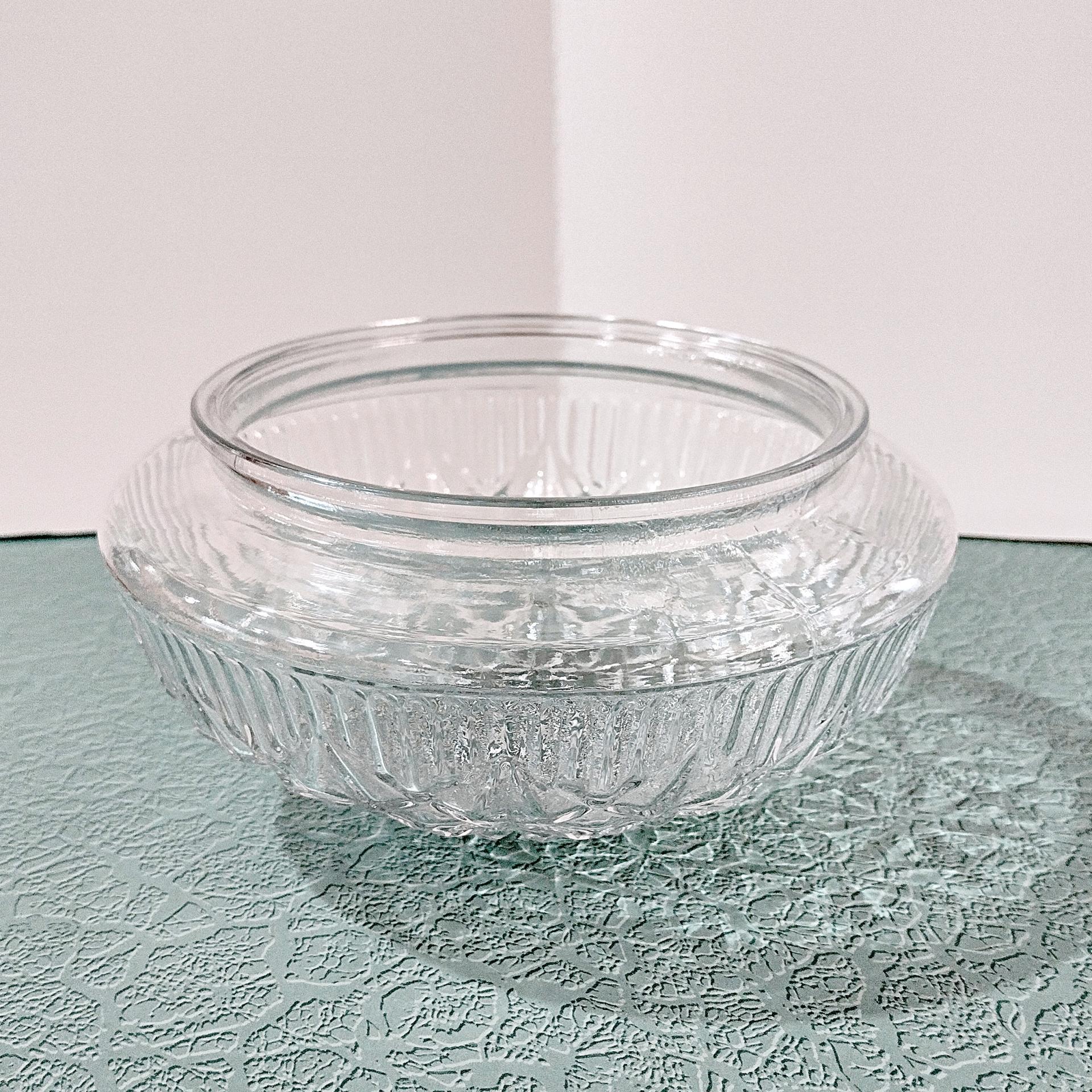 Vintage Glass Ceiling Fixture Shade With Starburst Pattern, 5 7/8 Inch Fitter, Ceiling Light Cover, Clear Glass Dome Shade