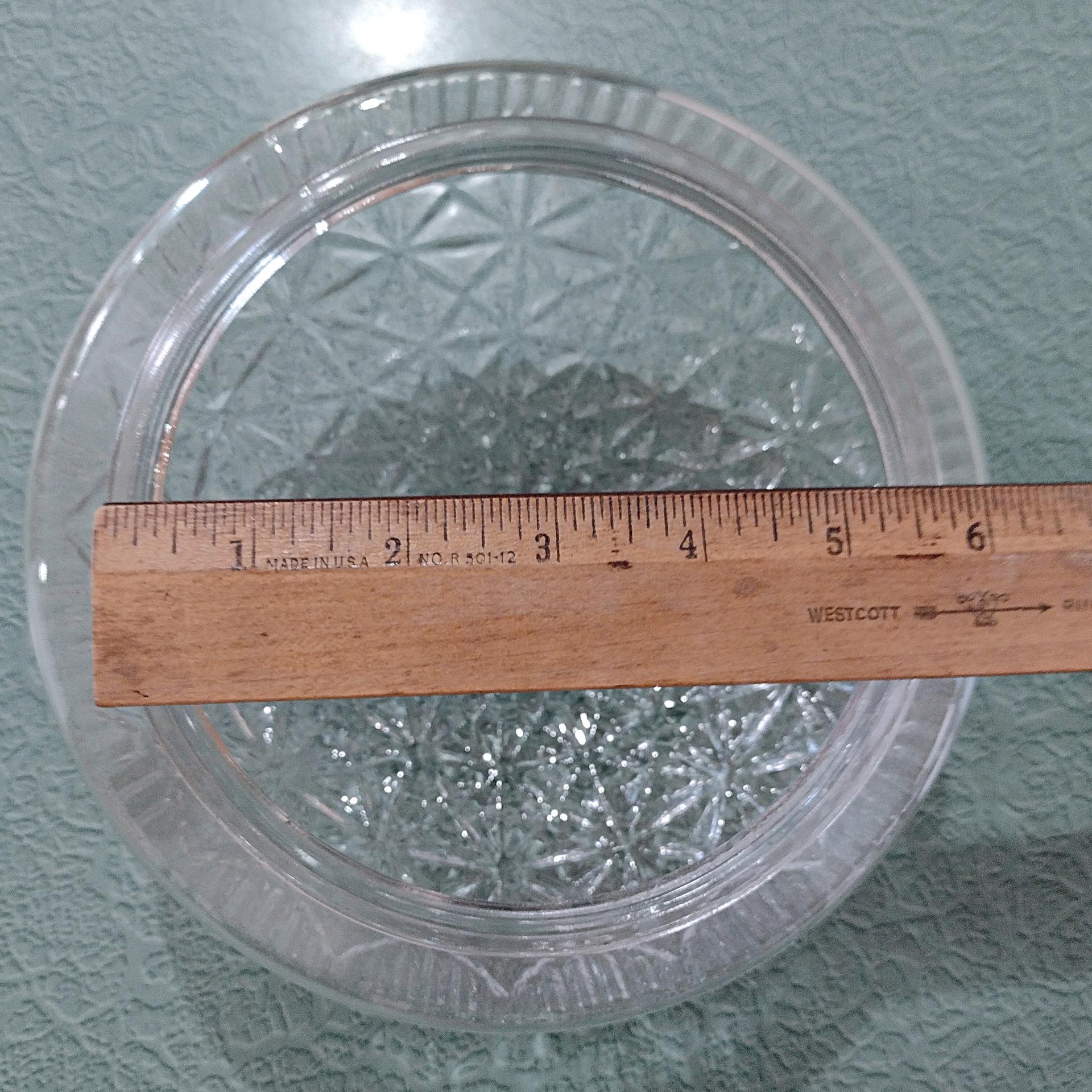 Vintage Glass Ceiling Fixture Shade With Starburst Pattern, 5 7/8 Inch Fitter, Ceiling Light Cover, Clear Glass Dome Shade